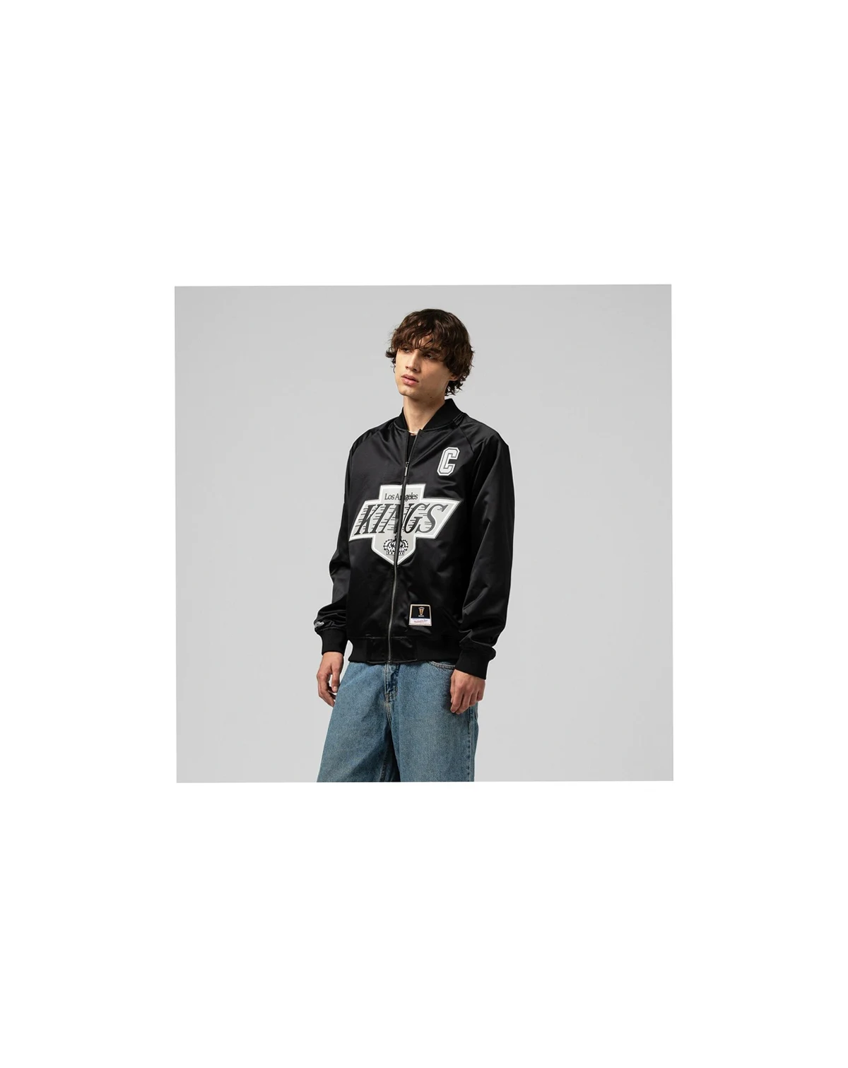 Men's and Women's Wayne Gretzky Black Los Angeles Kings Maxed Out Full-Zip Satin Jacket
