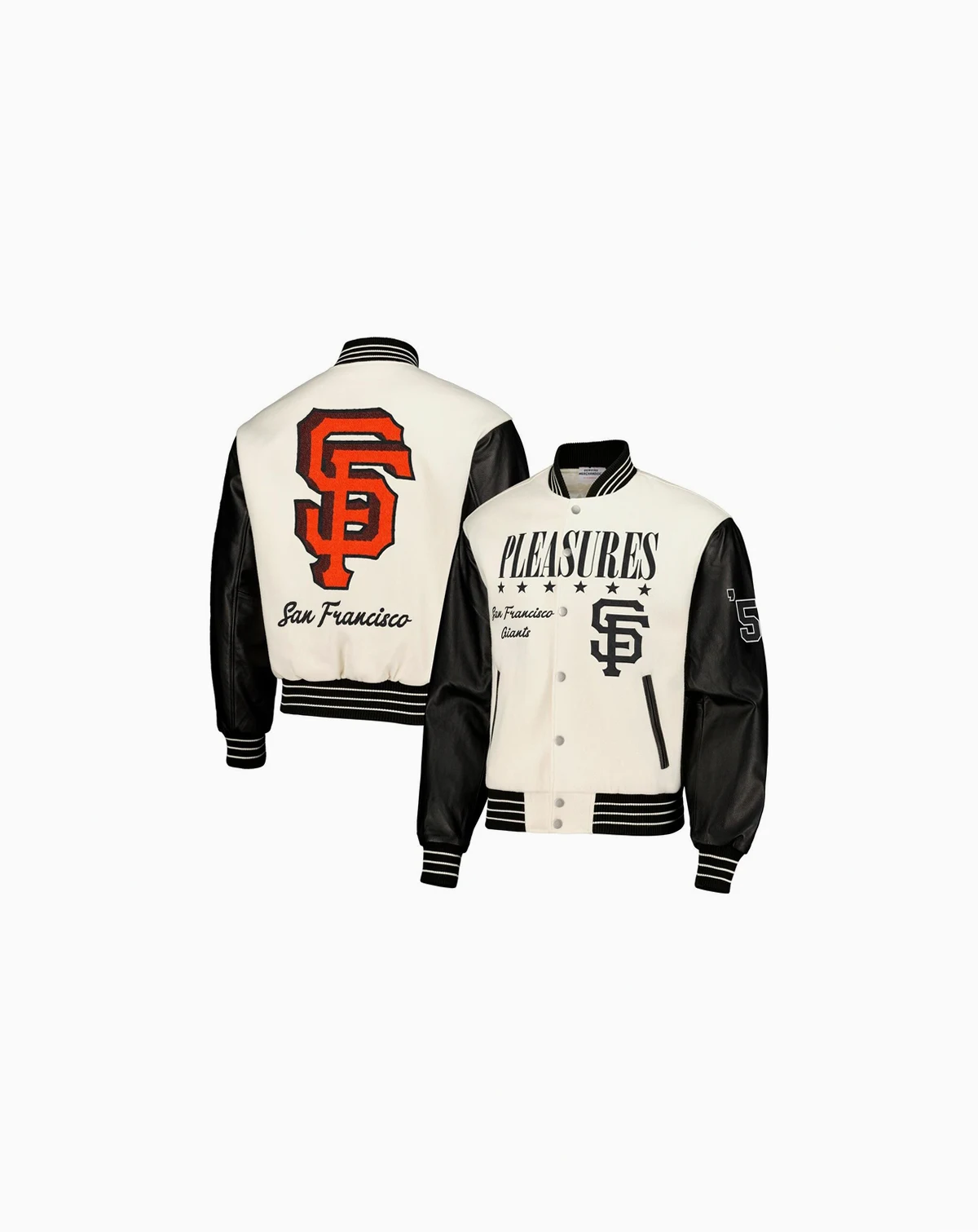 Men's White San Francisco Giants Full-Snap Varsity Jacket