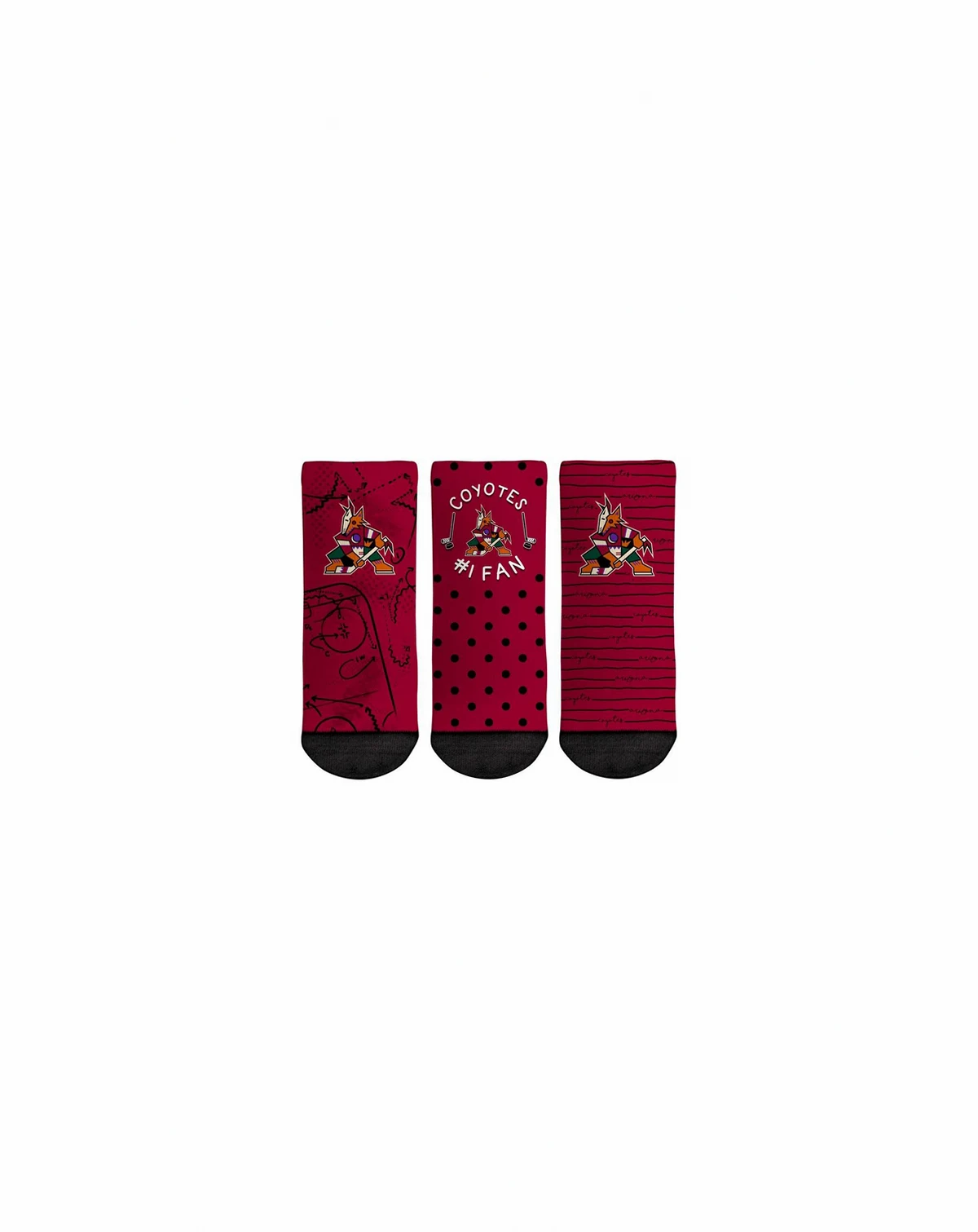 Toddler Boys and Girls Rock Em Socks Arizona Coyotes #1 Fan 3-Pack Crew Socks Set