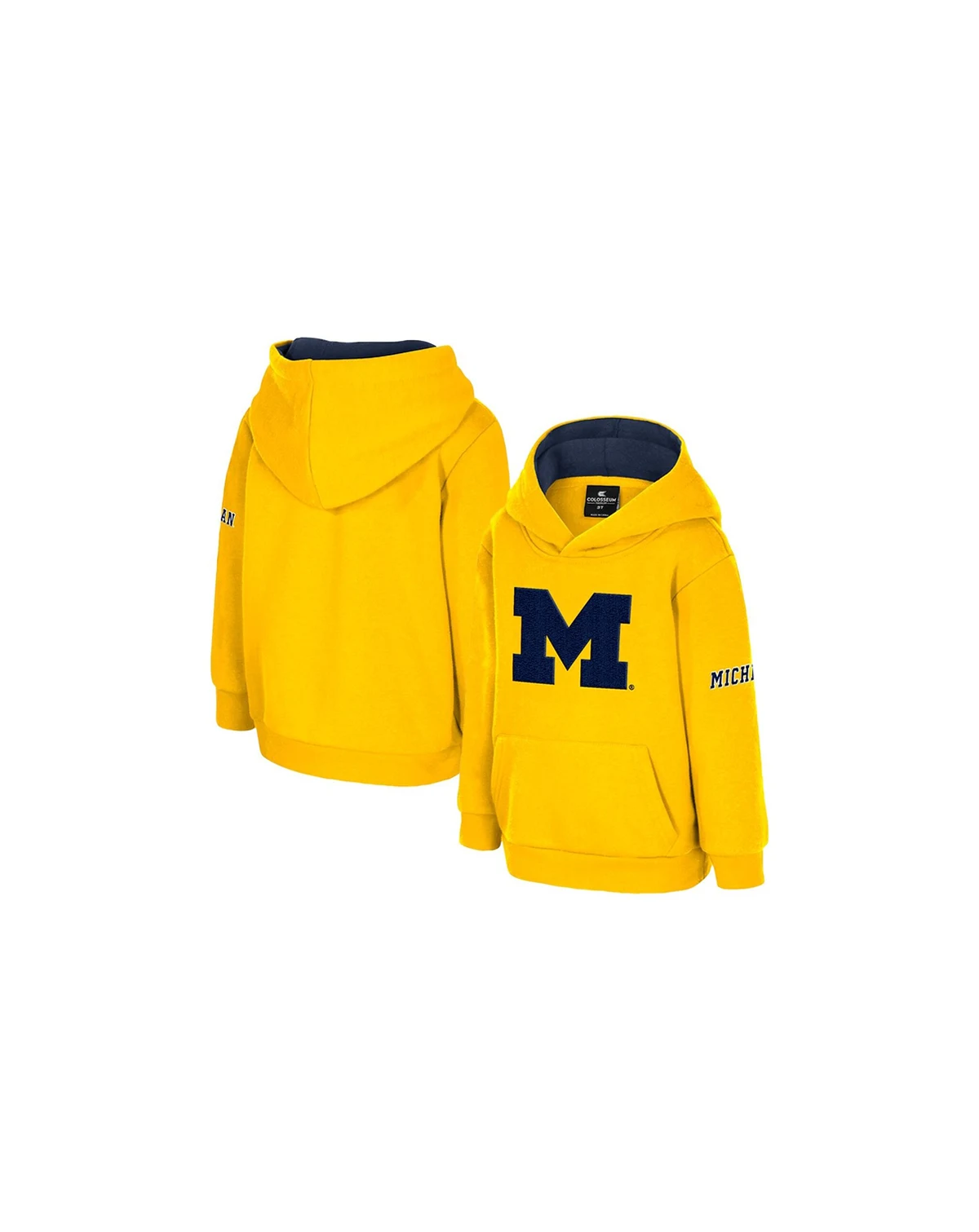 Toddler Maize Michigan Wolverines Big Logo Volume Fleece Pullover Hoodie