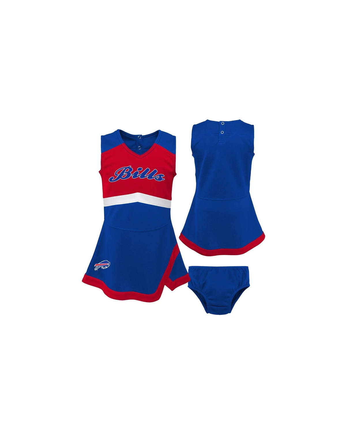 Girls Toddler Royal Buffalo Bills Cheer Captain Dress with Bloomers