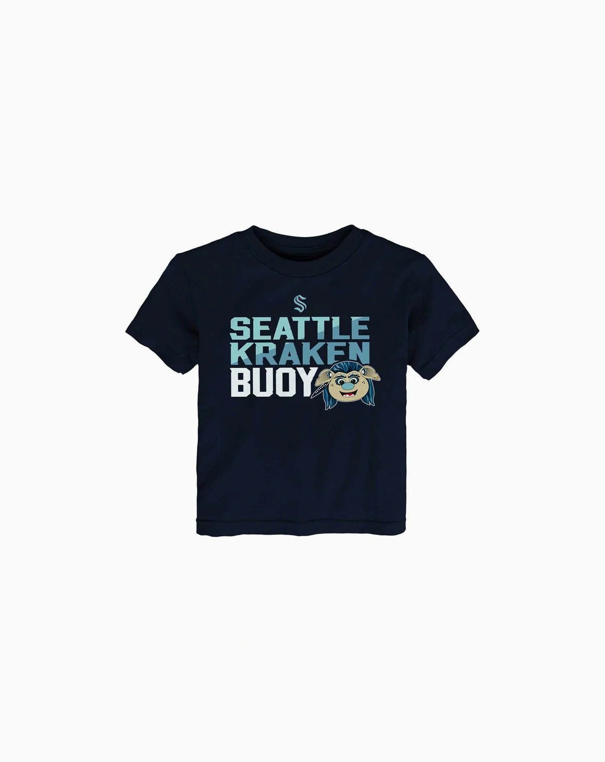 Toddler Deep Sea Blue Seattle Kraken Mascot Head T-shirt