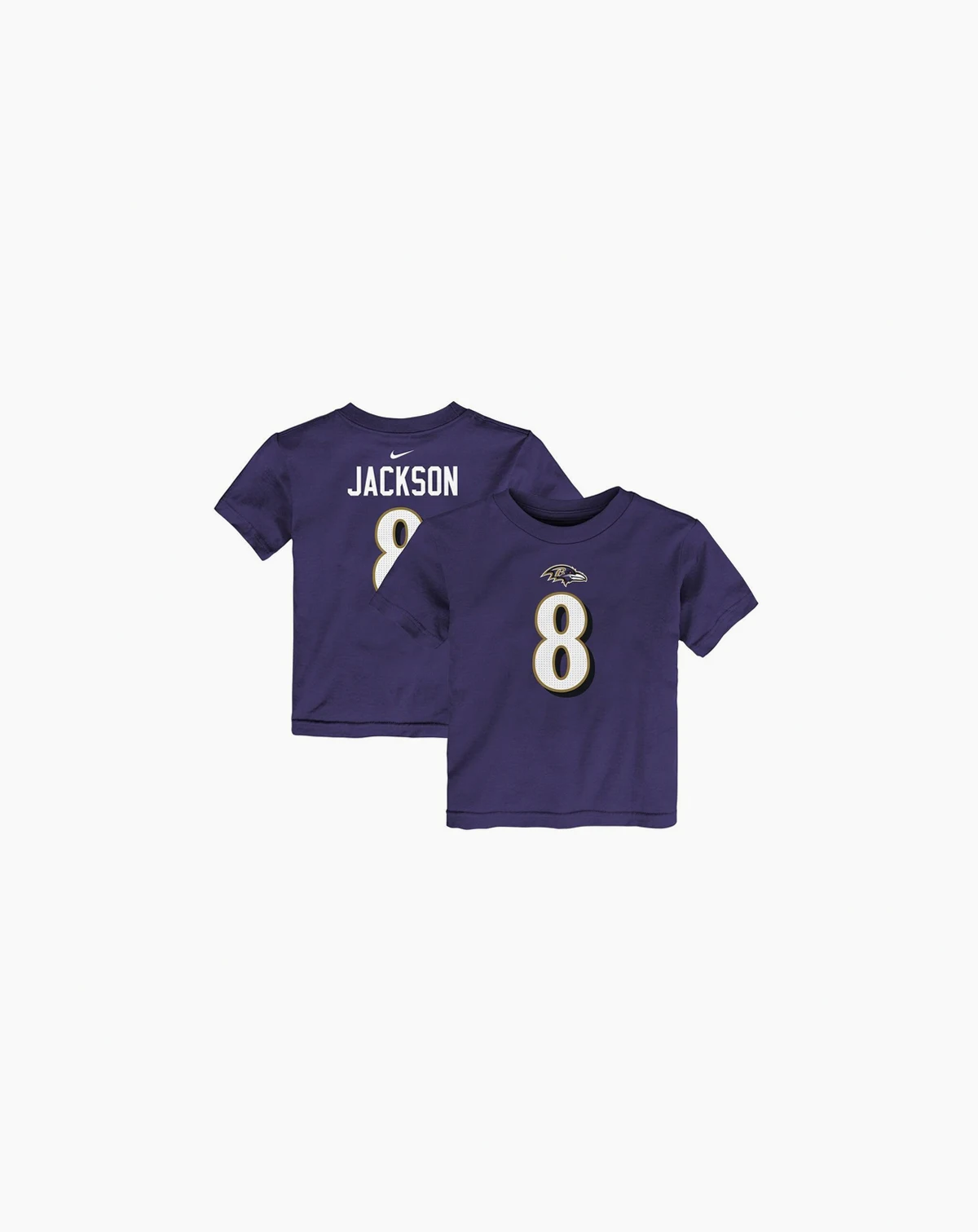 Toddler Boys and Girls Lamar Jackson Purple Baltimore Ravens Player Name and Number T-shirt