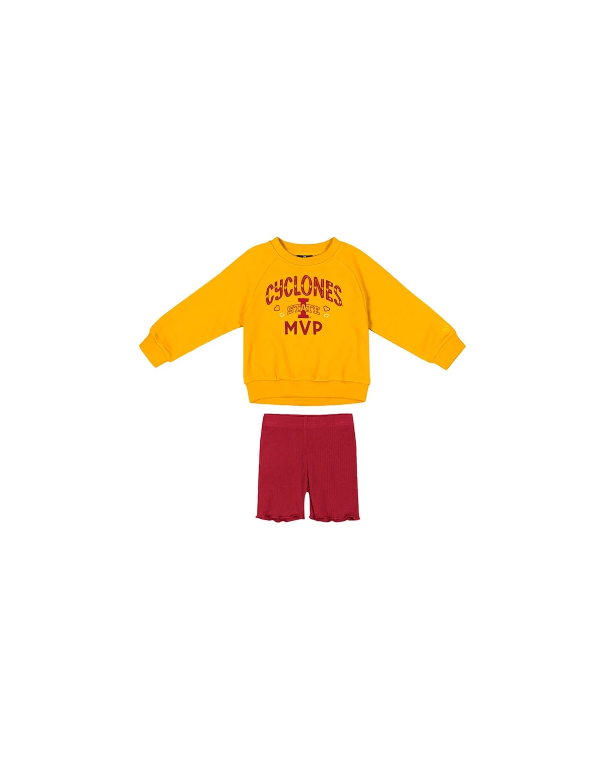 Girls 2-Piece Toddler Gold/Cardinal Iowa State Cyclones Beta Fleece Sweatshirt and Shorts Set