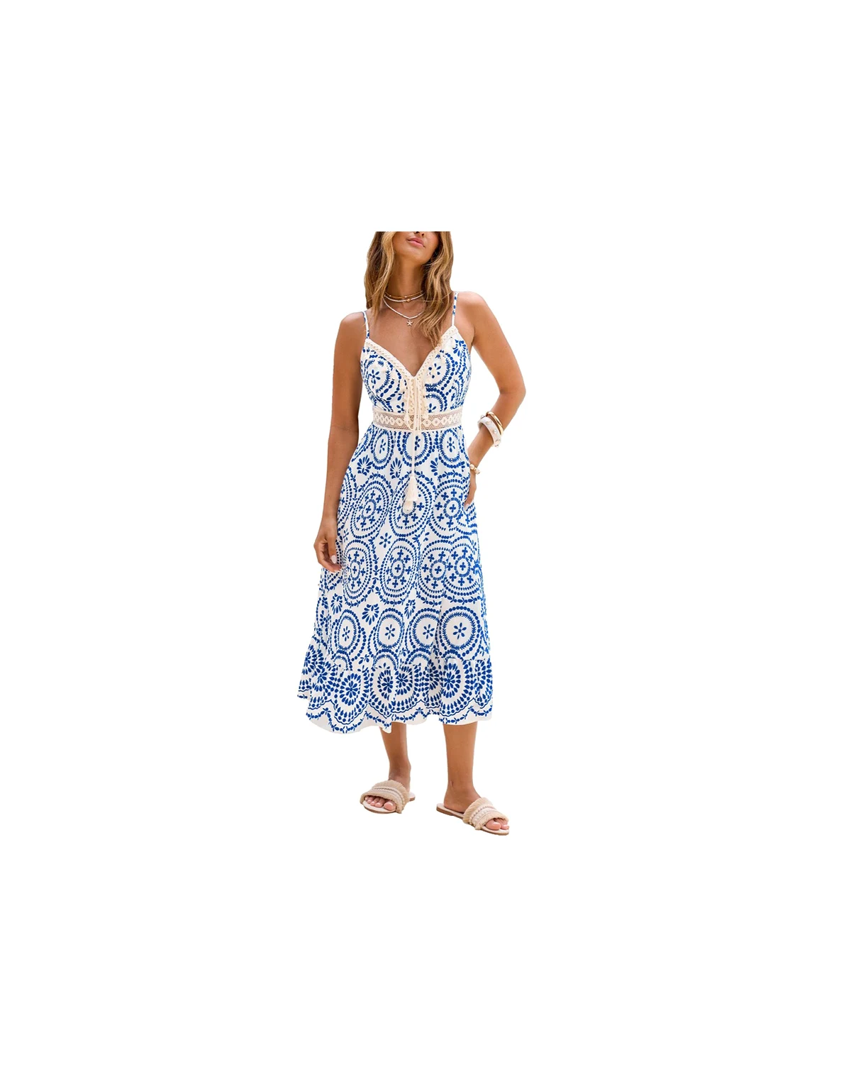 Women's In Mykonos Ornate Midi Beach Dress