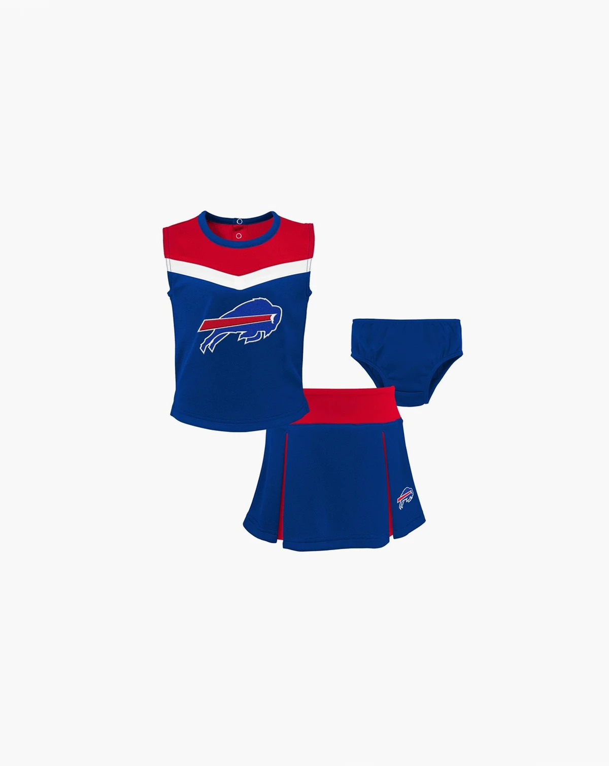 Girls Toddler Royal Buffalo Bills Spirit Cheer Three-Piece Cheerleader Set