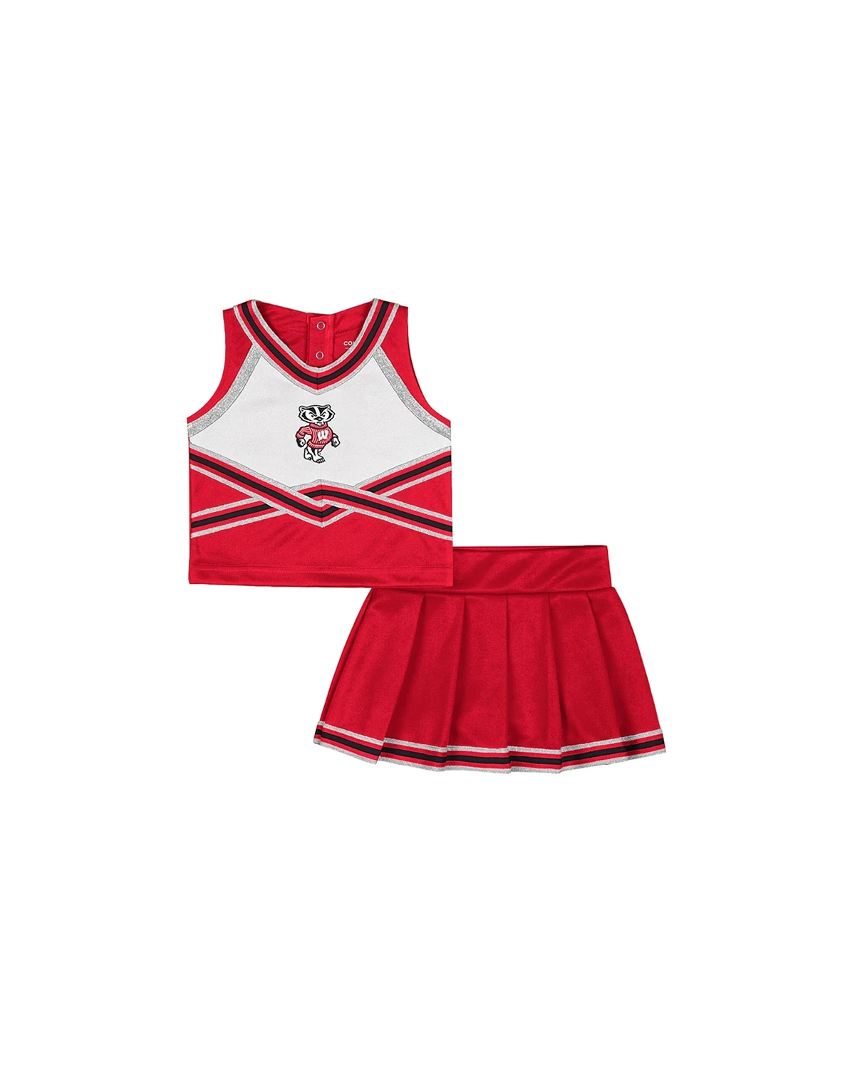 Girls Toddler 2-Piece Red Wisconsin Badgers Lollipop Park Cheer Set