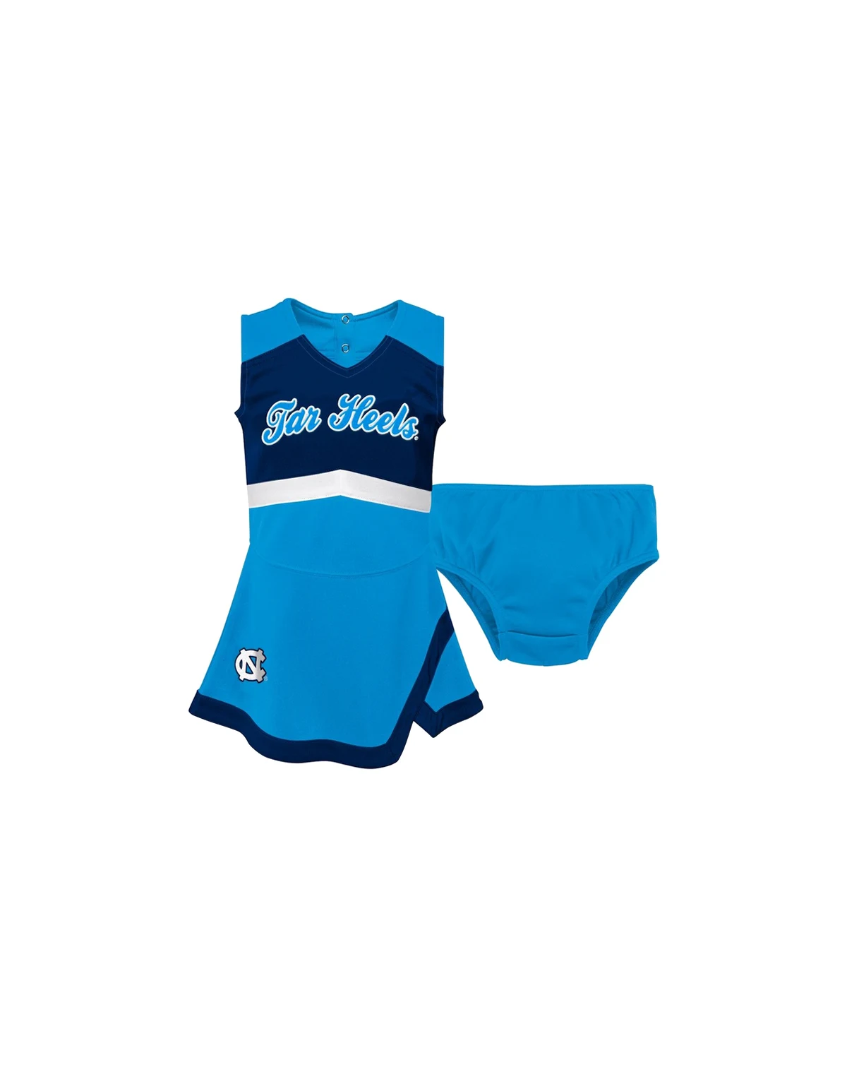 Girls Toddler Carolina Blue North Carolina Tar Heels Cheer Captain Dress Bloomers Two-Piece Set