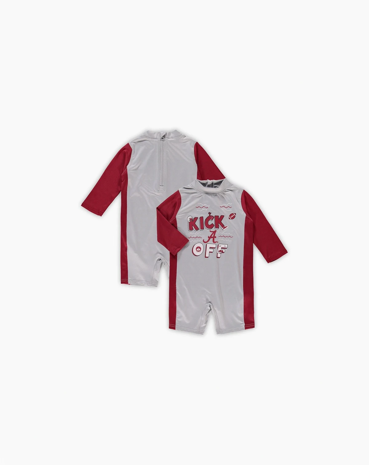 Toddler Girls Gray, Crimson Alabama Crimson Tide Wave Runner Wetsuit