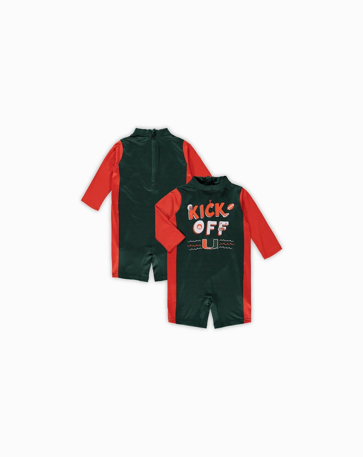 Toddler Girls Green, Orange Miami Hurricanes Wave Runner Wetsuit