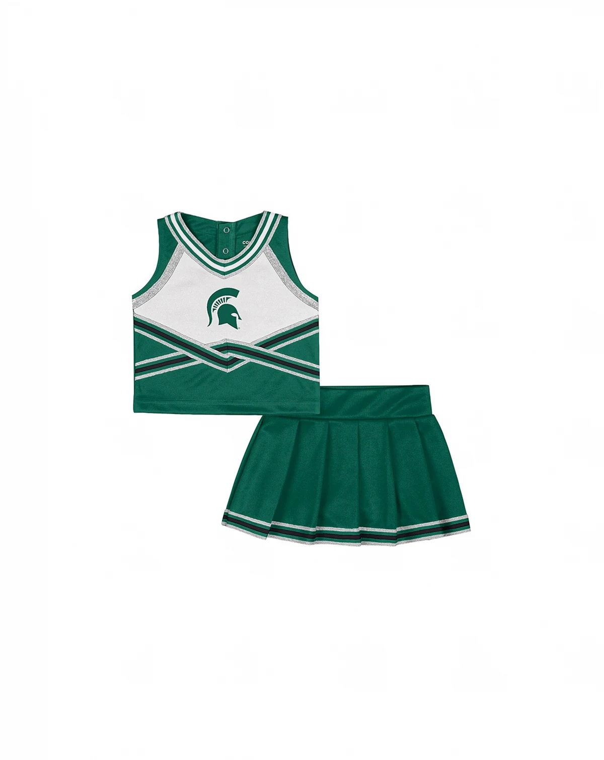 Girls Toddler 2-Piece Green Michigan State Spartans Lollipop Park Cheer Set