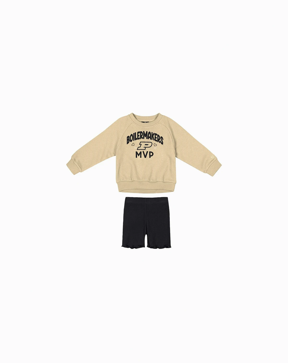 Girls 2-Piece Toddler Gold/Black Purdue Boilermakers Beta Fleece Sweatshirt and Shorts Set