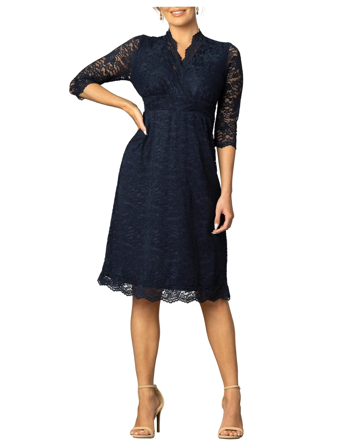 Women's Scalloped Boudoir Lace Cocktail Dress
