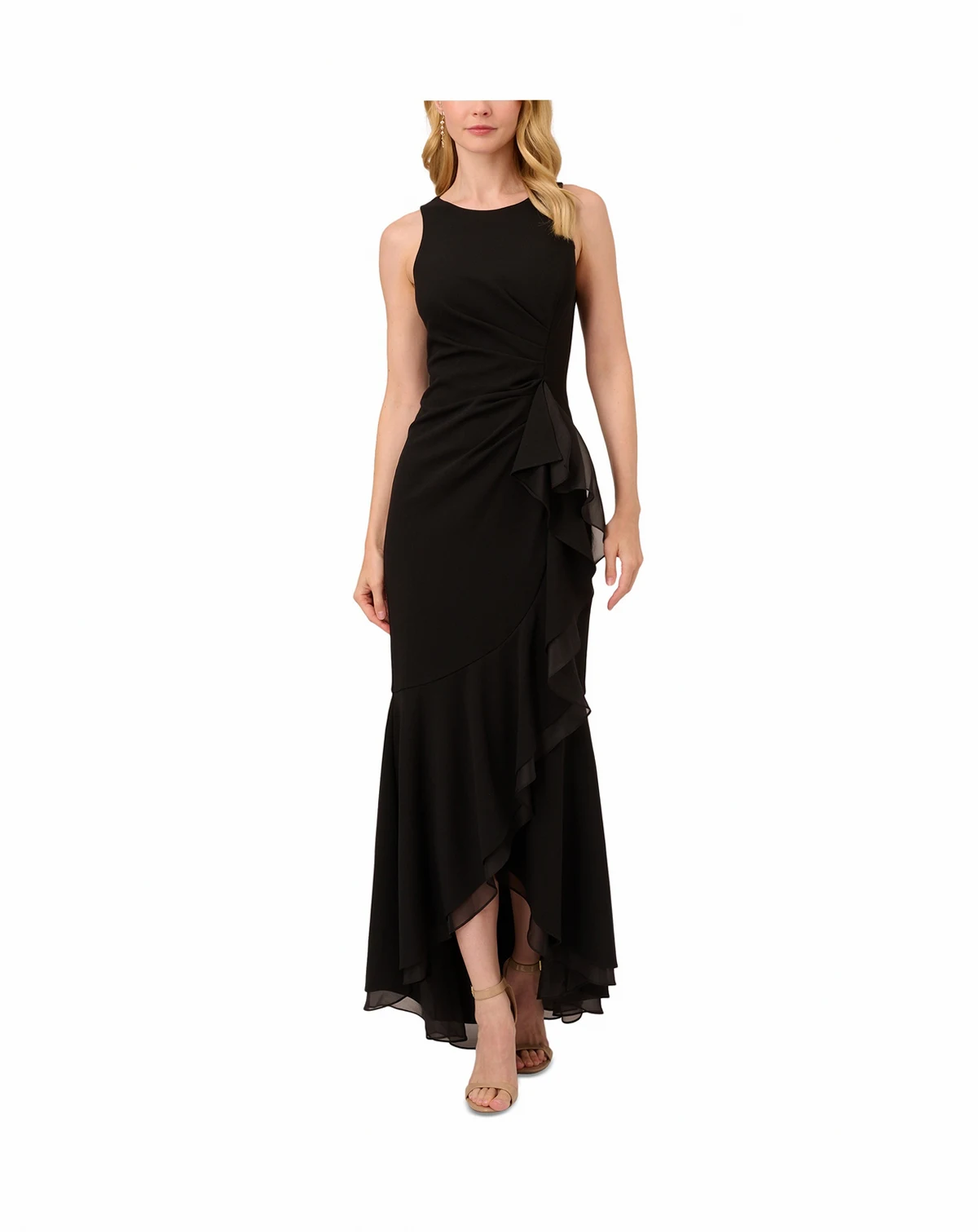 Women's Organza Crepe High-Low Gown