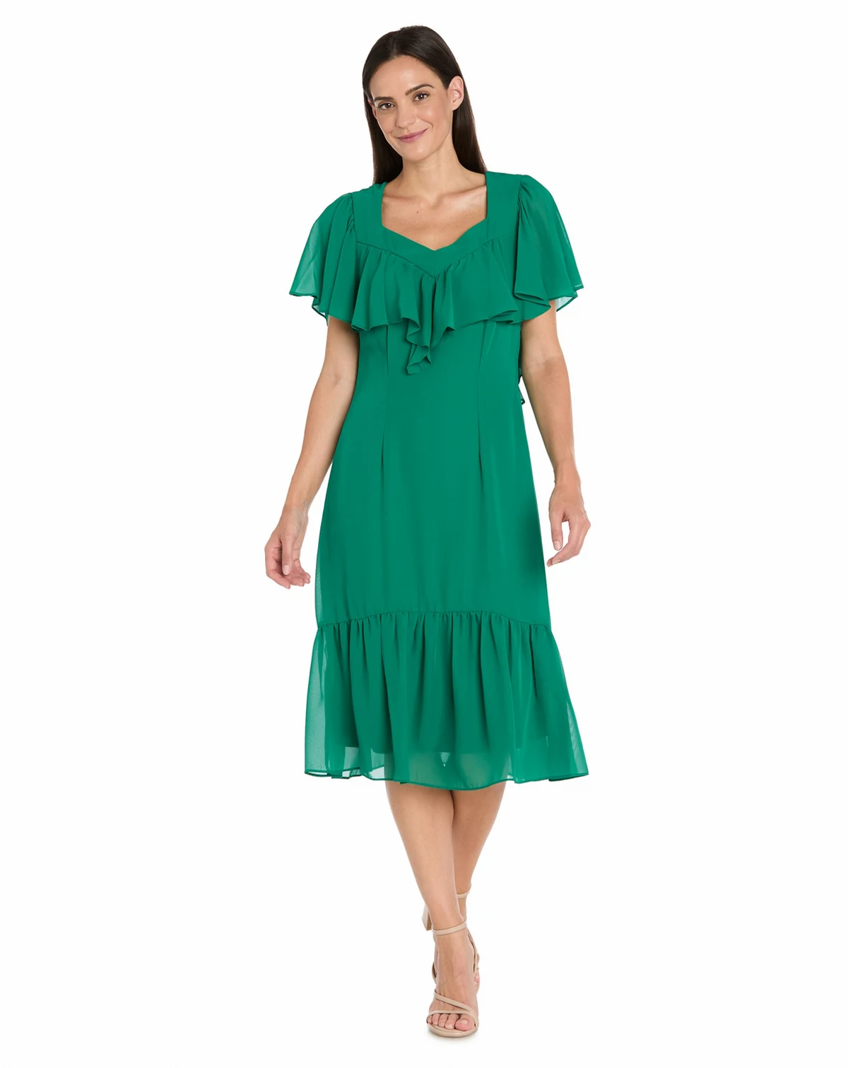 Women's Capelet Short-Sleeve Dress