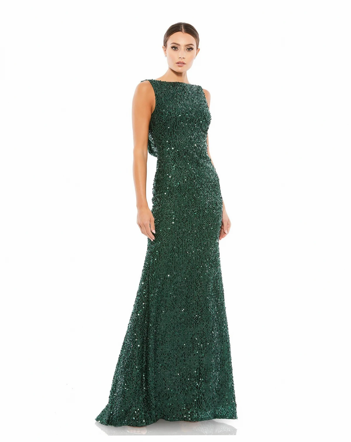 Women's Ieena Sequined Sleeveless Draped Cowl Back Gown