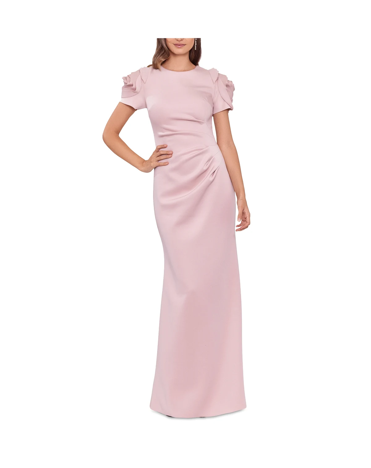 Women's Ruched Fit & Flare Gown
