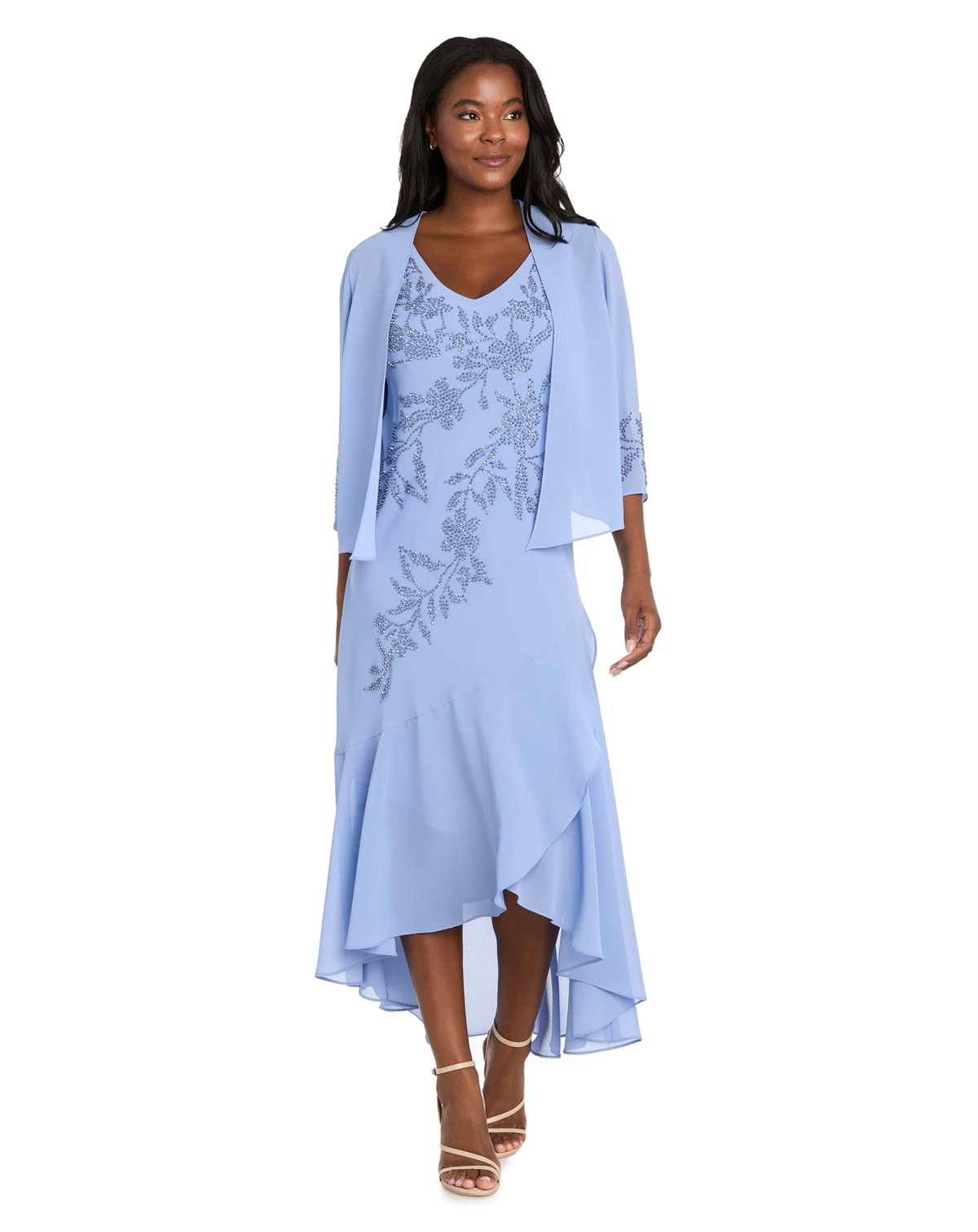 Women's Double Jacket Dress with Tiered Skirt