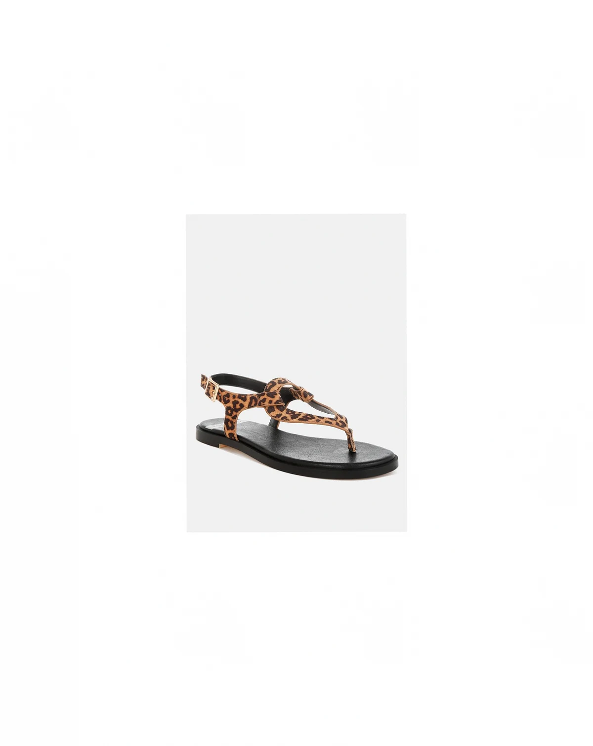 Venusa Leopard Print Buckled Flats