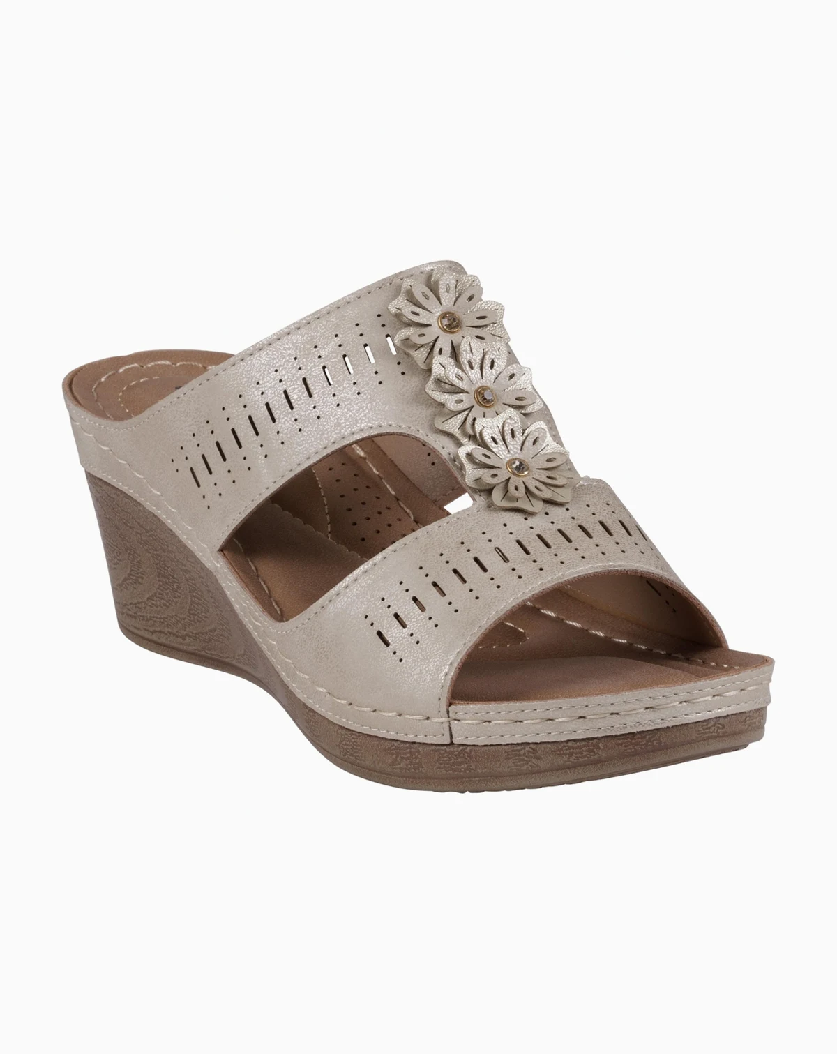 Women's Lisette Flower Perforated Wedge Sandals
