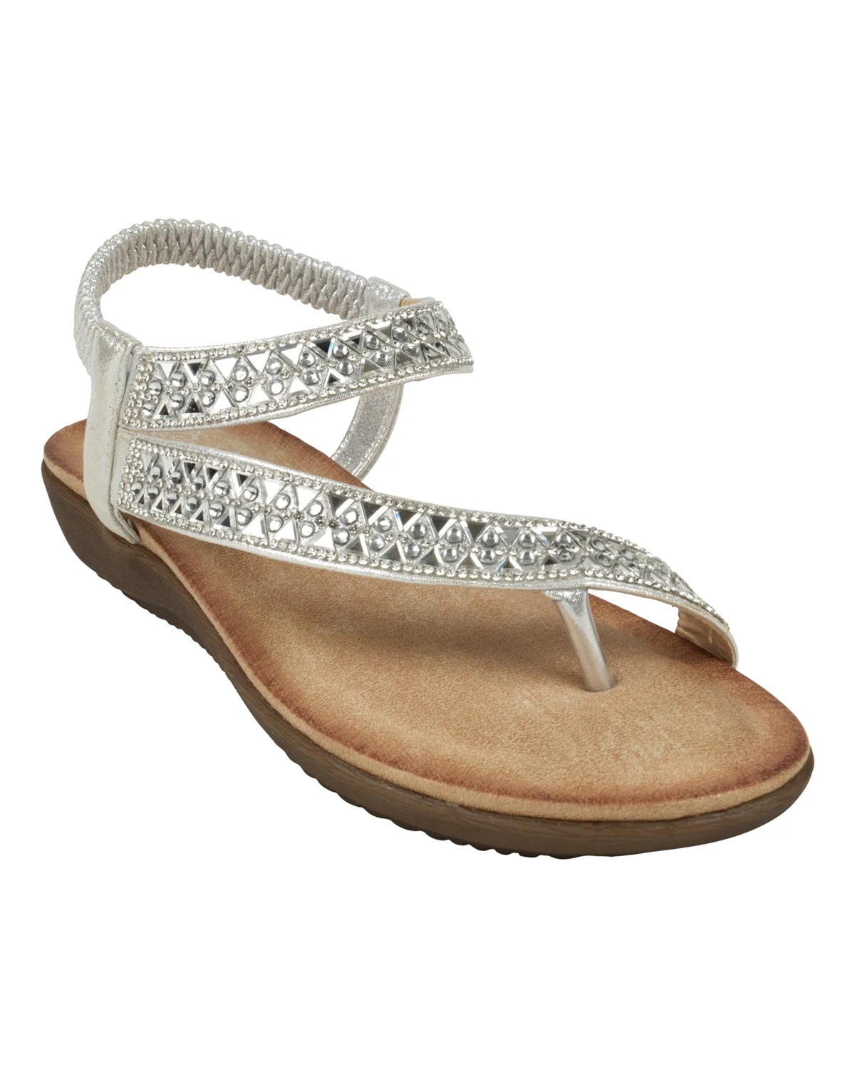 Women's Reille Jeweled Asymmetrical Flat Sandals