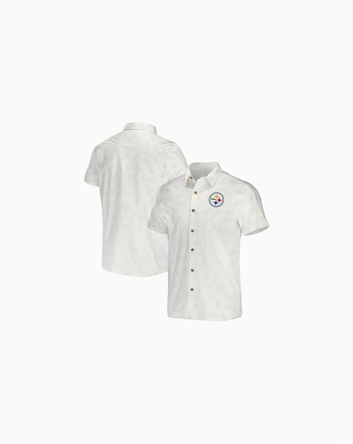 Men's NFL x Darius Rucker Collection by White Pittsburgh Steelers Woven Button-Up T-shirt