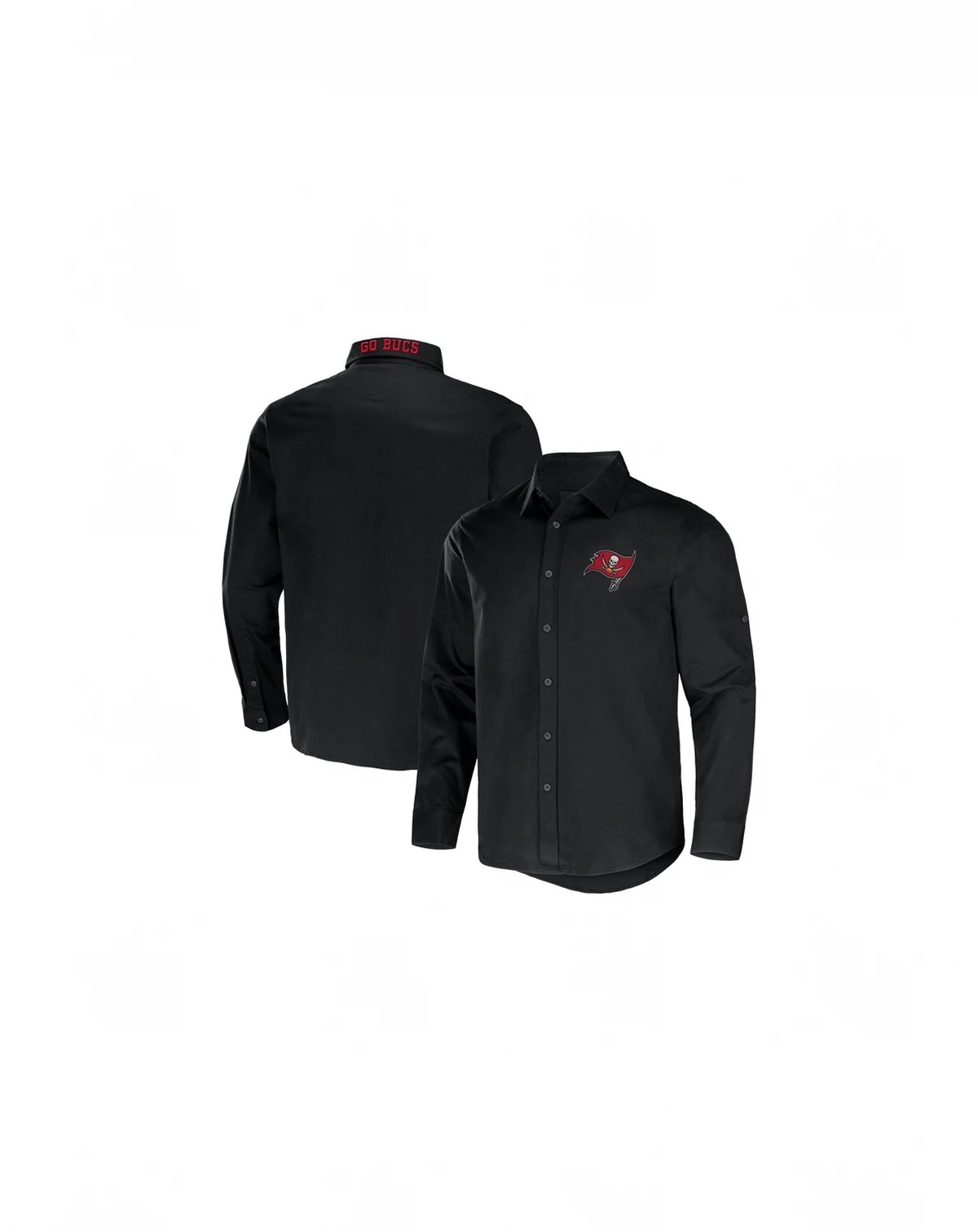 Men's NFL x Darius Rucker Collection by Black Tampa Bay Buccaneers Convertible Twill Long Sleeve Button-Up Shirt