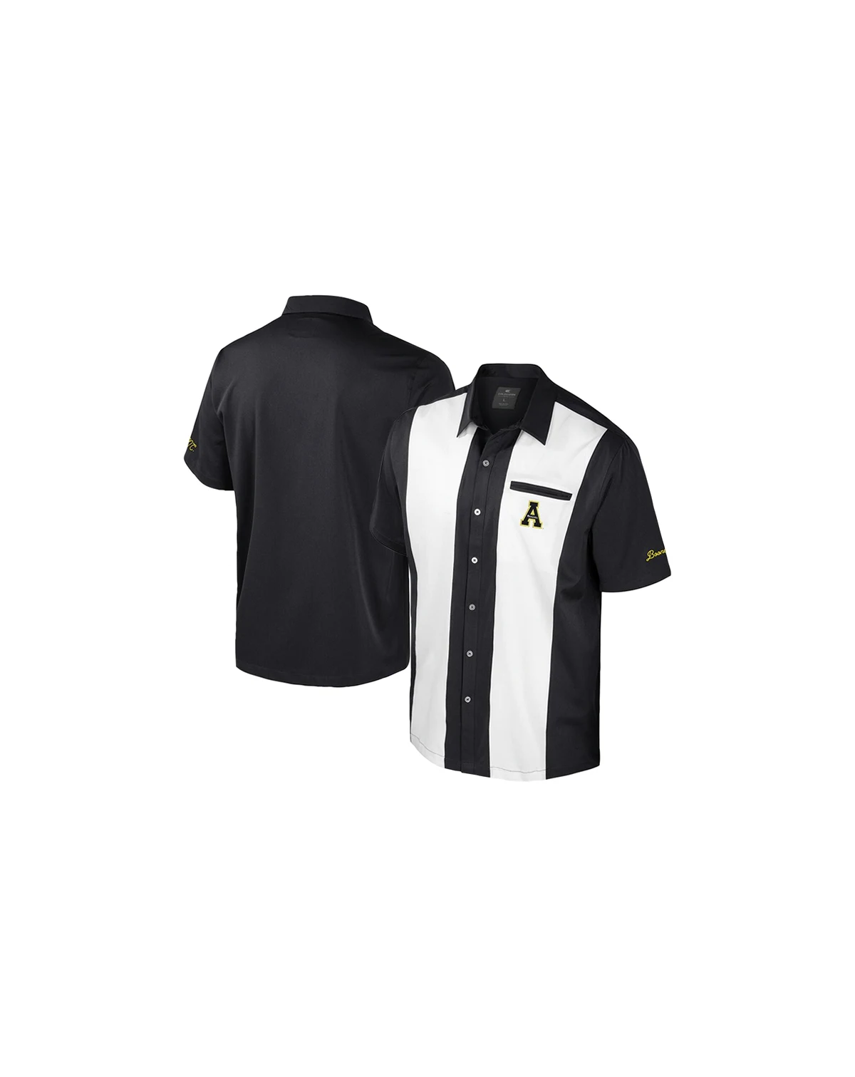 Men's Black Appalachian State Mountaineers Strike Bowling Button-Up Shirt