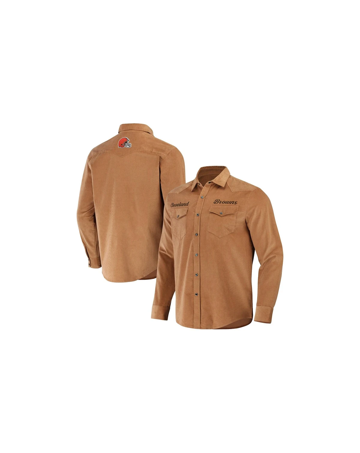 Men's NFL x Darius Rucker Collection by Tan Cleveland Browns Western Full-Snap Shirt