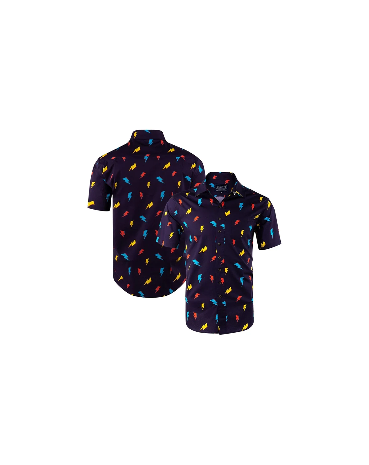 Men's Purple David Bowie Electric Bolt Button-Down Shirt