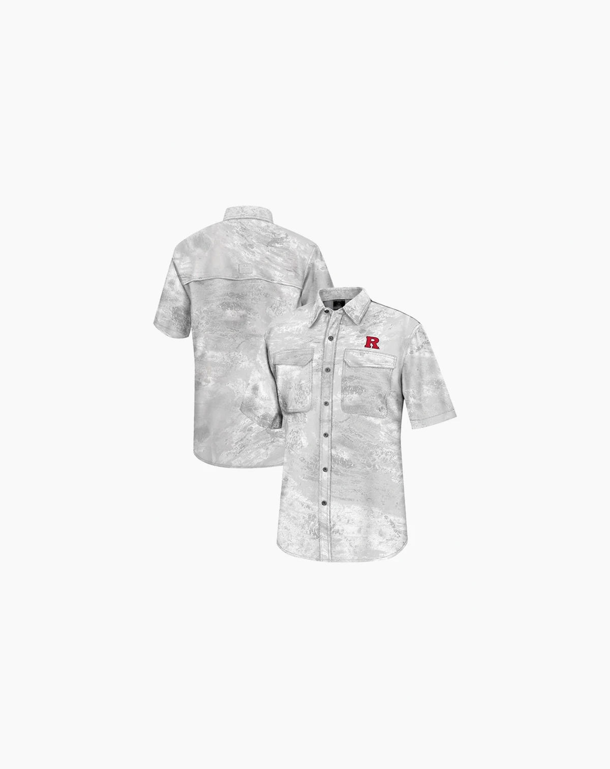 Men's Rutgers Scarlet Knights Real Tree Aspect Charter Full-Button Fishing Shirt