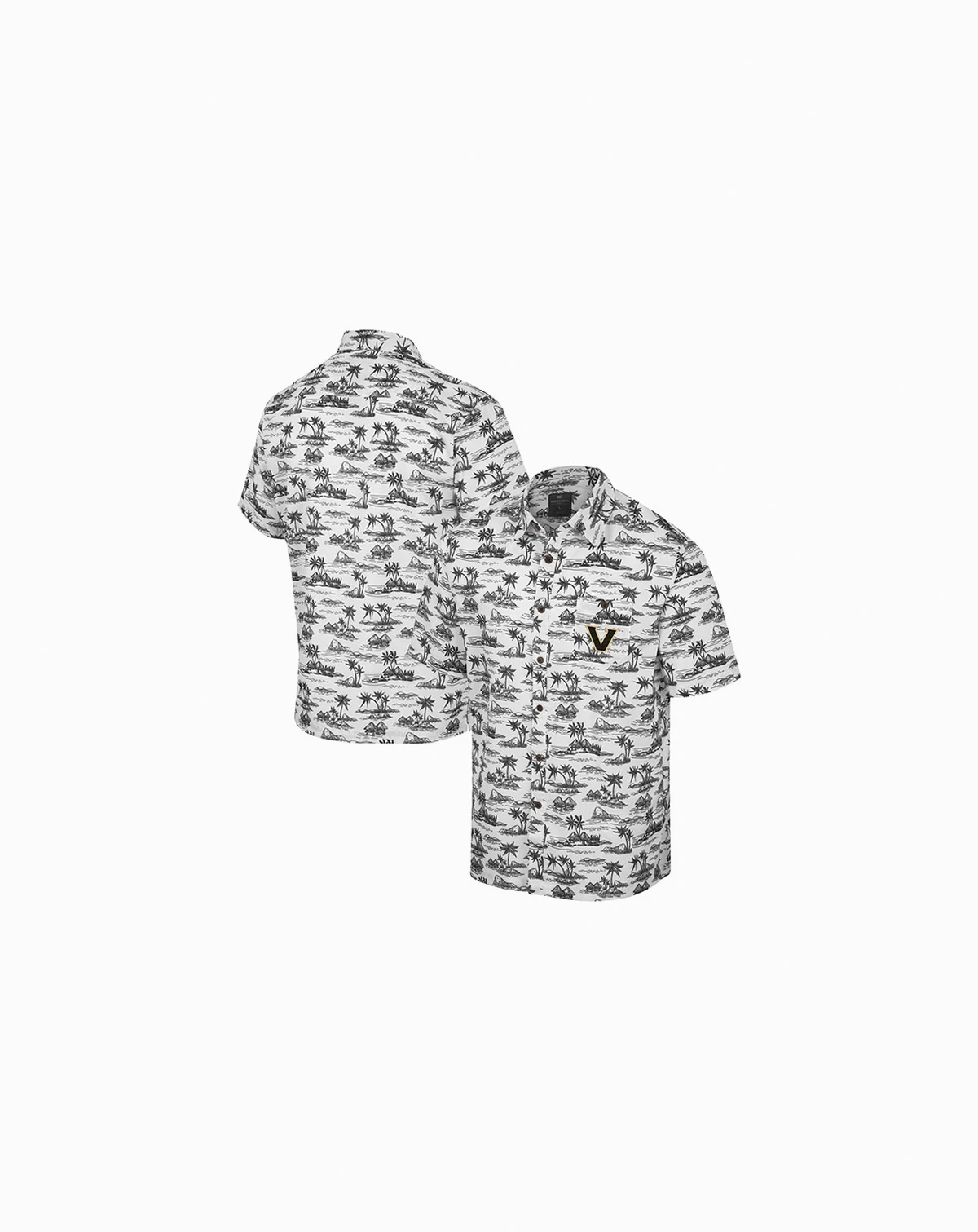 Men's White Vanderbilt Commodores Spontaneous is Romantic Camp Button-Up Shirt