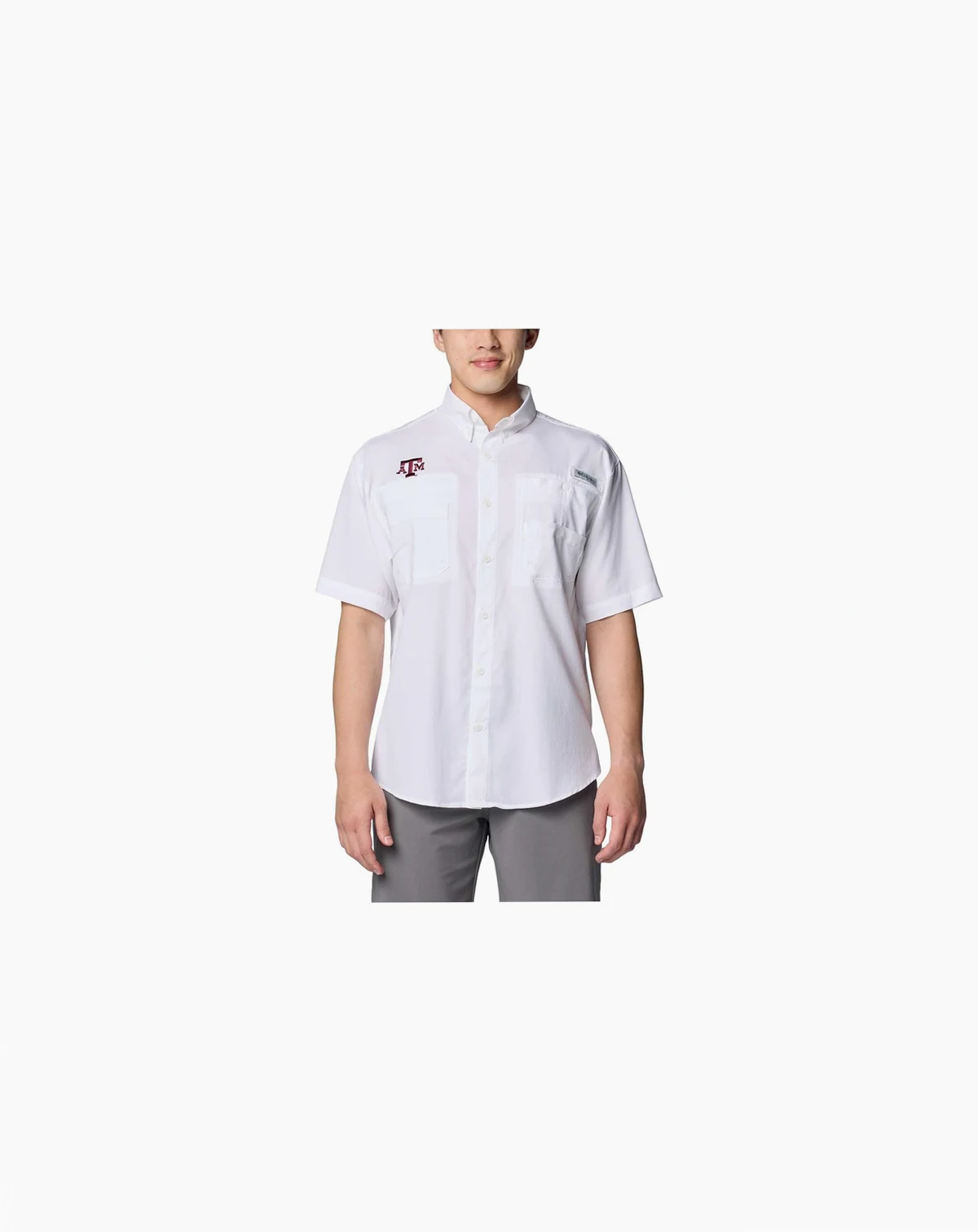 Men's White Texas A & M Aggies PFG Tamiami Omni-Shade Button-Down Shirt