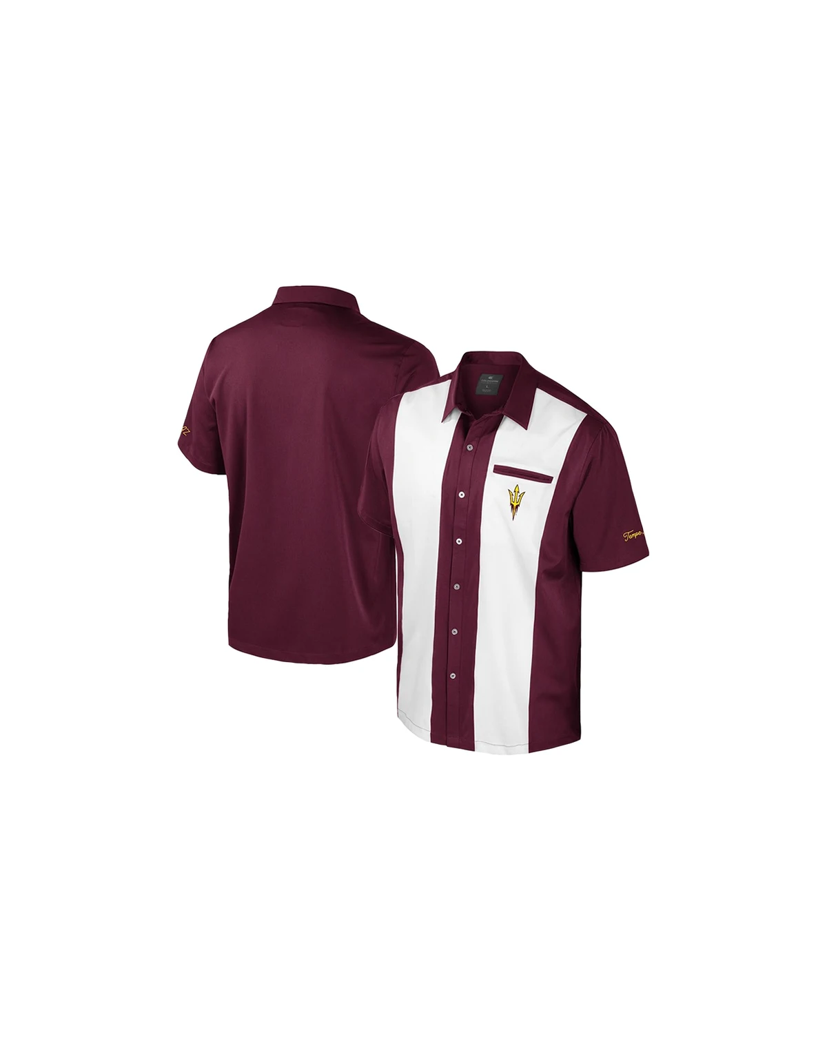 Men's Maroon Arizona State Sun Devils Strike Bowling Button-Up Shirt