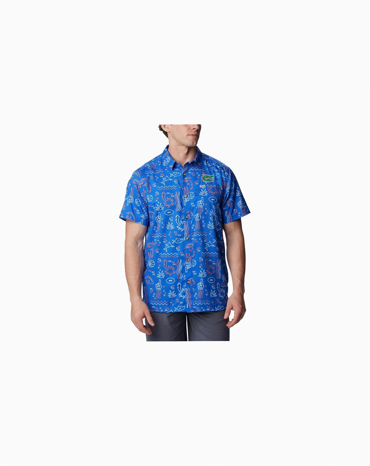 Men's Royal Florida Gators Super Slack Tide Omni-Wick Button-Up Shirt