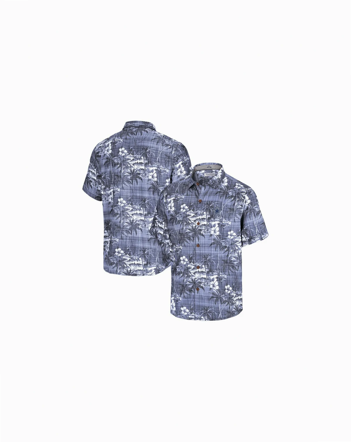 Men's Navy Dallas Cowboys Coconut Point Isla Palmetta Camp Button-Up Shirt