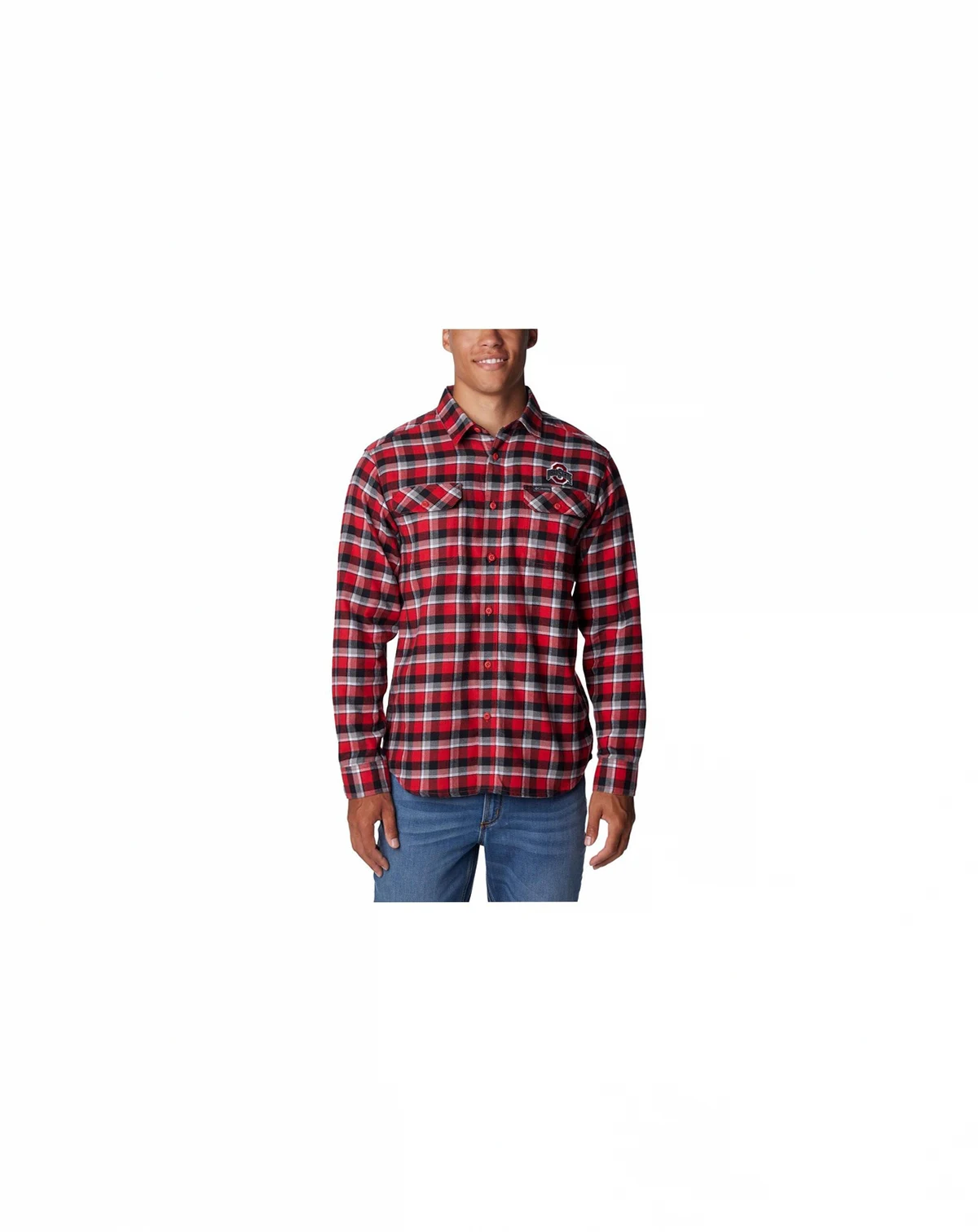 Men's Scarlet Ohio State Buckeyes Flare Gun Flannel Long Sleeve Shirt