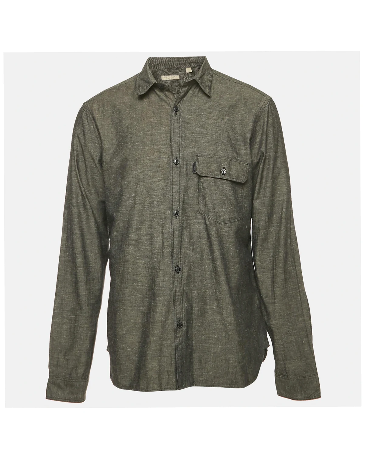 Men's Brit Dark Grey Cotton Blend Button Front Shirt