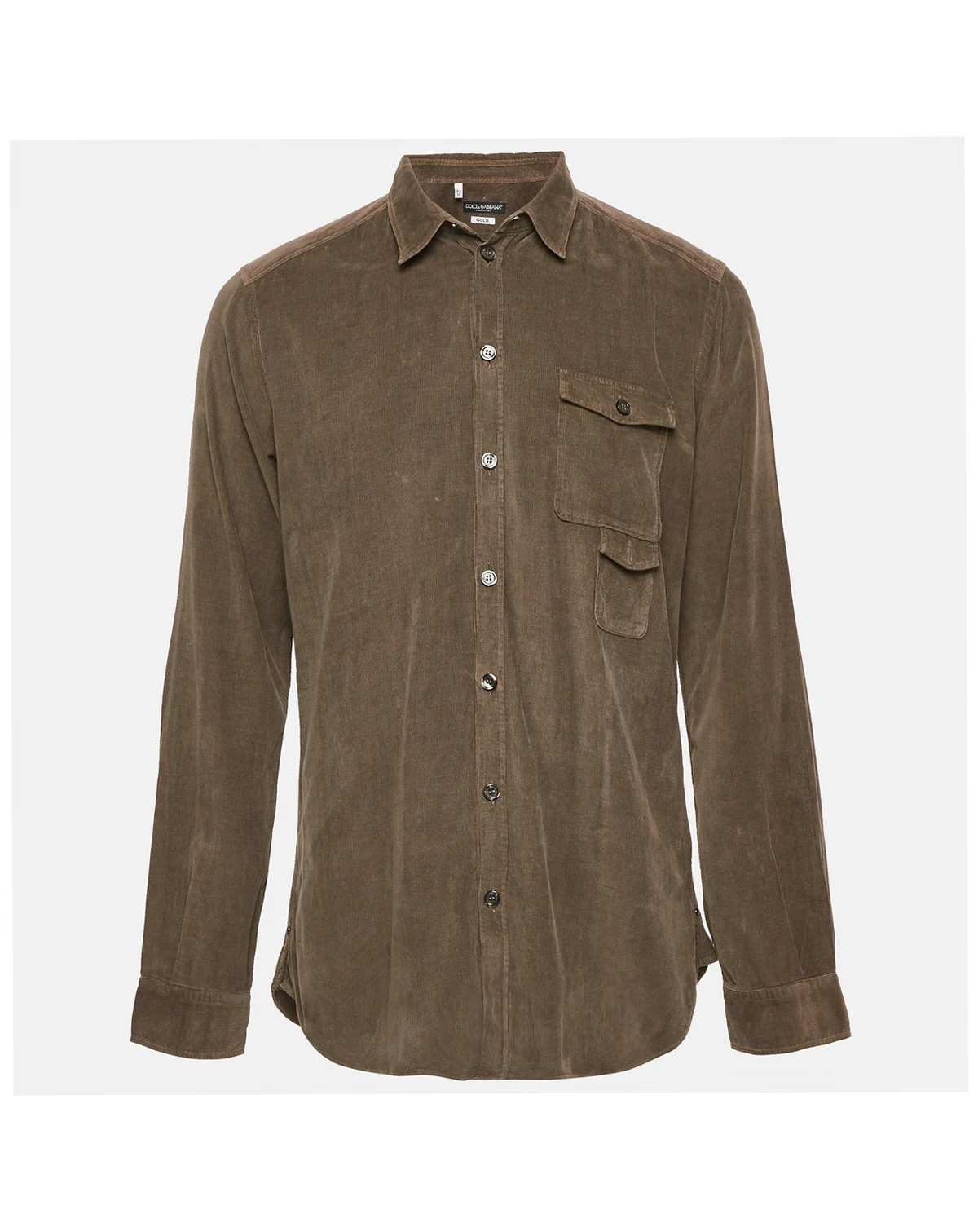 Men's Brown Corduroy Gold Shirt