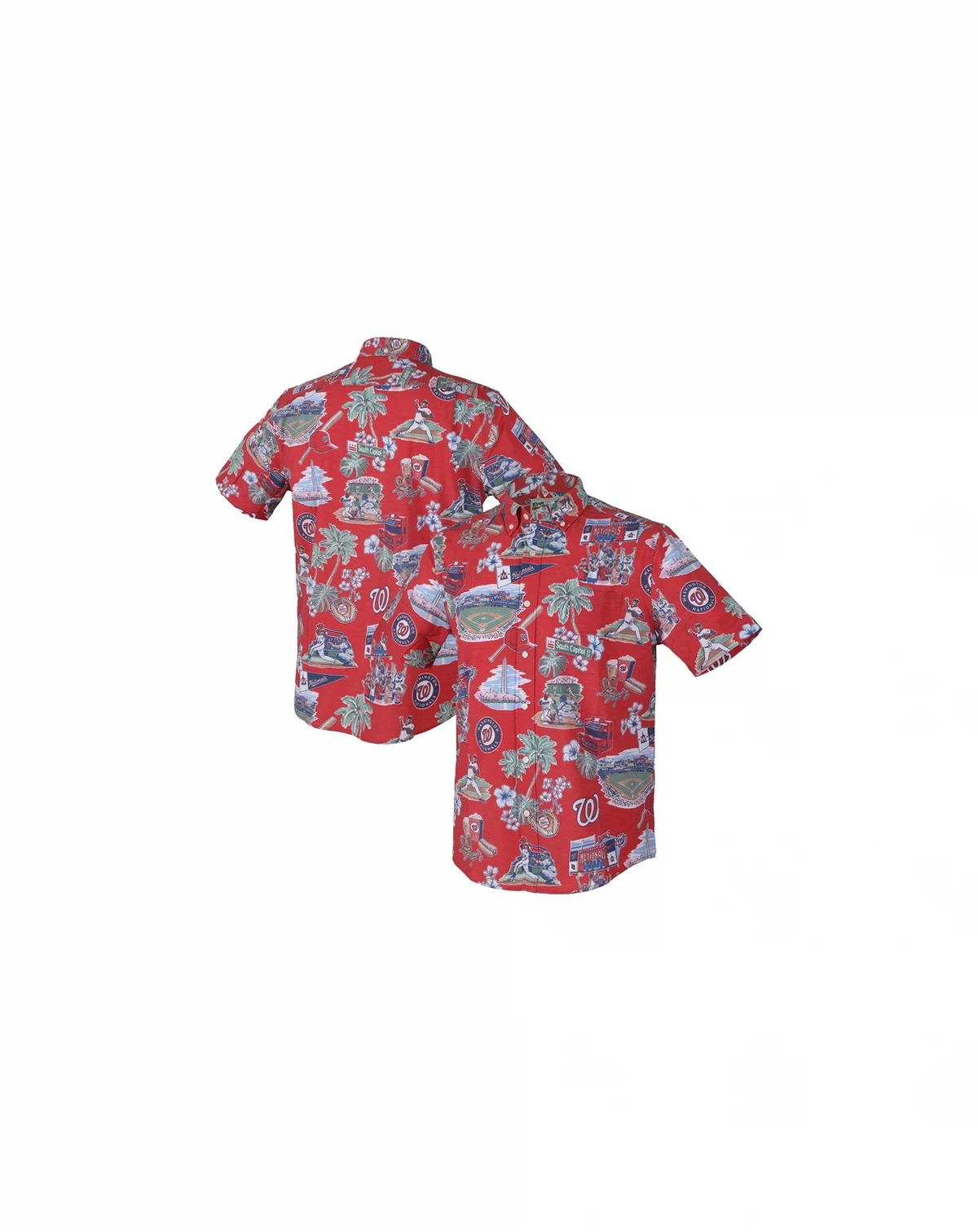 Men's Red Washington Nationals Scenic Tri-Blend Button-Down Shirt