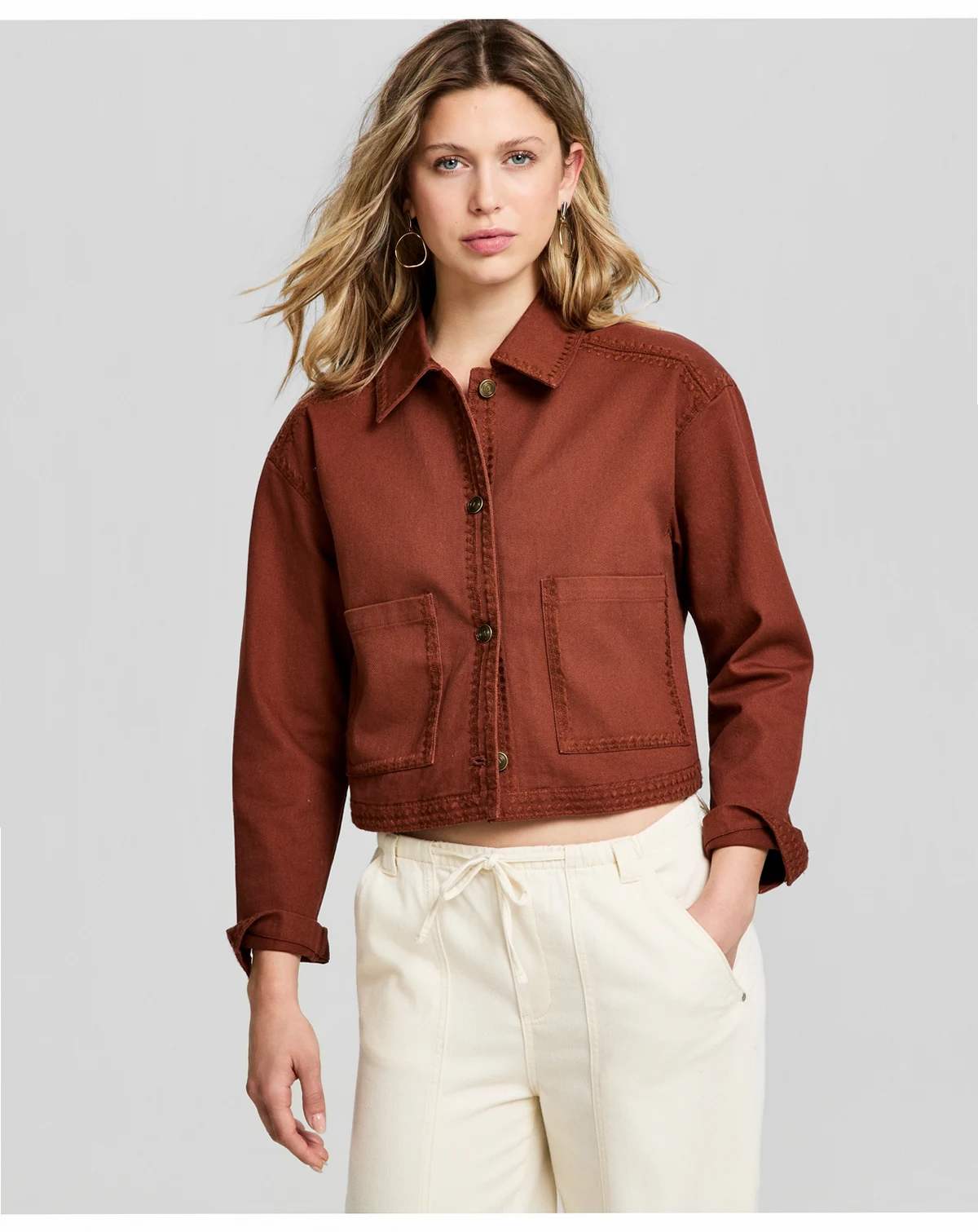 Petite Whipstitch Crop Jacket, Macy's Exclusive