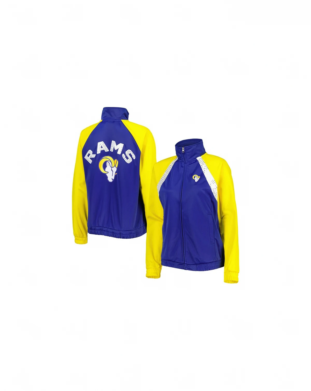 Women's Royal, Gold Los Angeles Rams Confetti Raglan Full-Zip Track Jacket