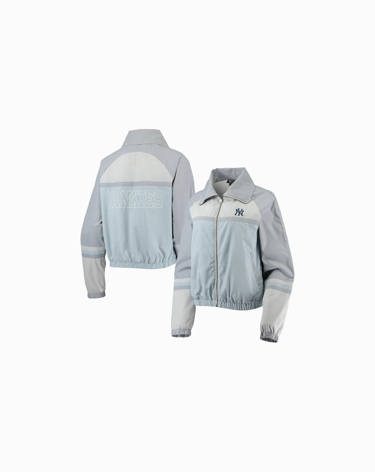 Women's Navy New York Yankees Colorblock Track Raglan Full-Zip Jacket