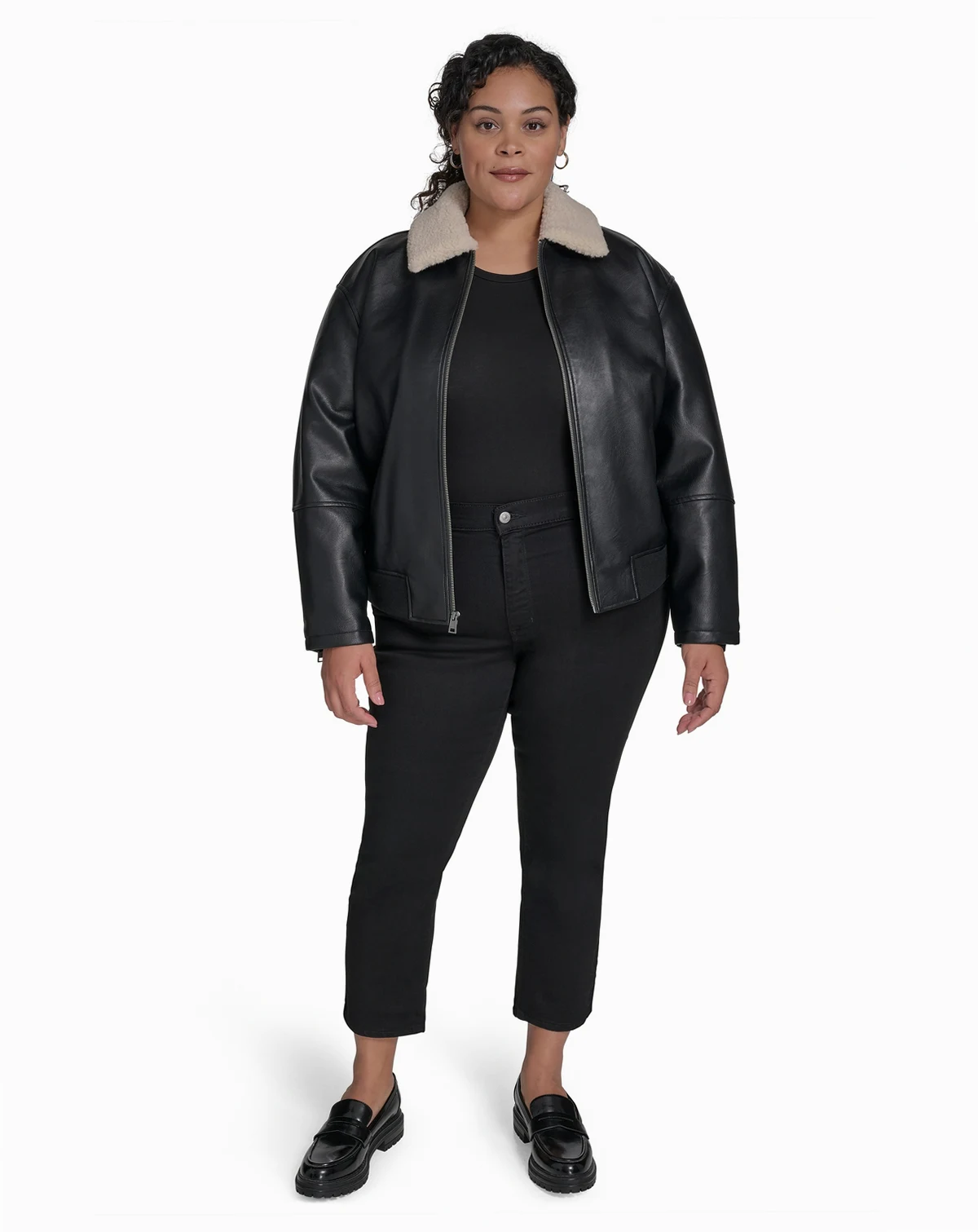 Plus Size Long Sleeves Bomber Jacket