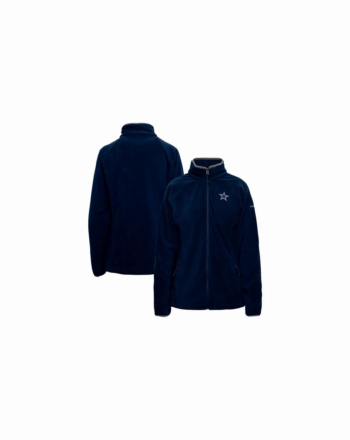 Women's Navy Dallas Cowboys Give and Go III Fleece Raglan Full-Zip Jacket