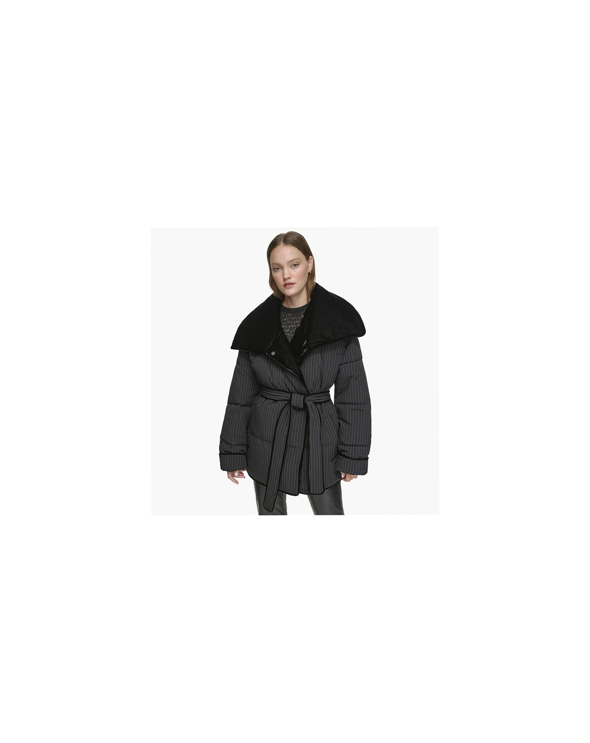 Women's Krithia asymmetrical pinstripe wrap Coat