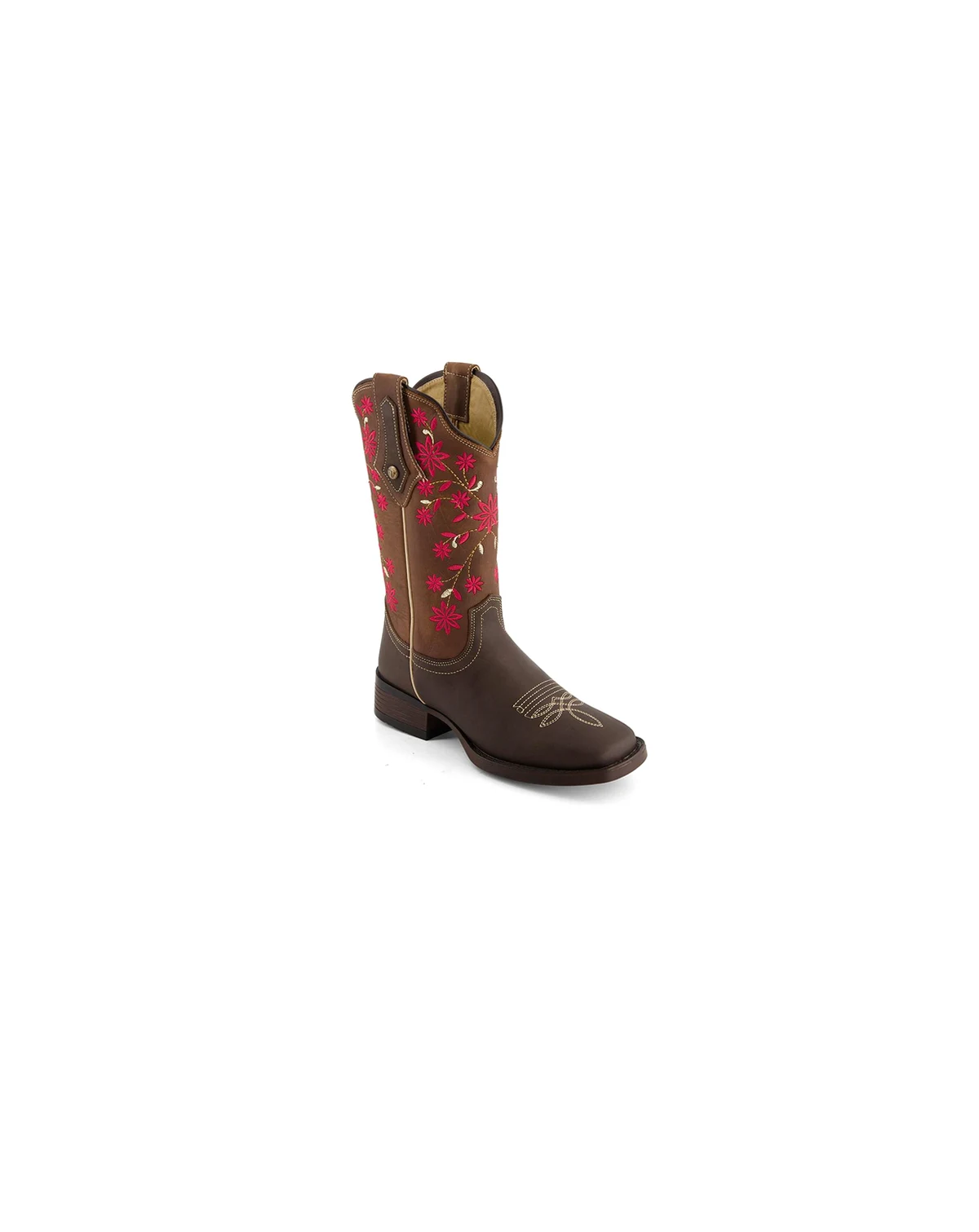 Women's Authentic Leather Flowers Embroidery Western Boots