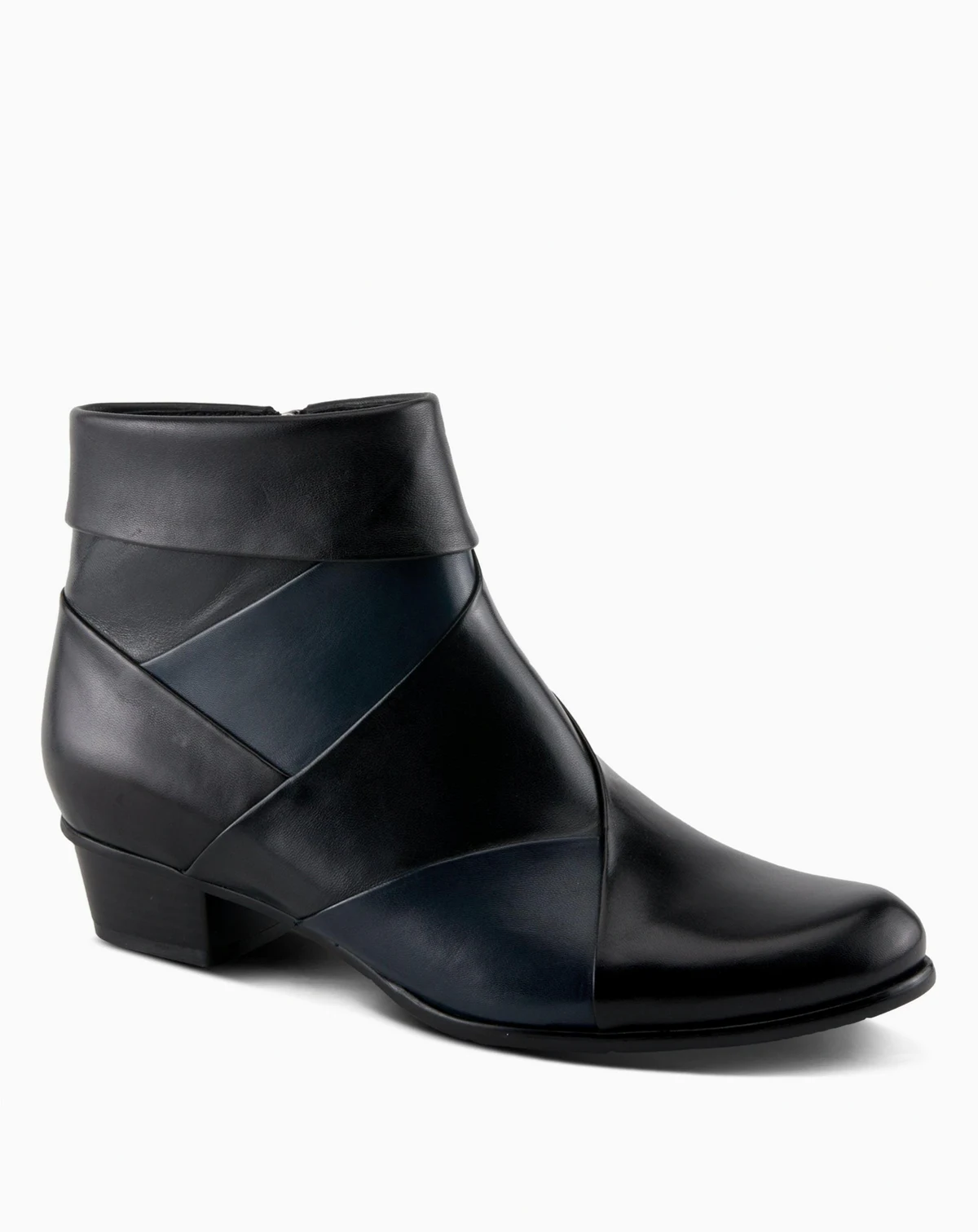 Mayvilla Colorblock Leather Bootie with Fold-Over Cuff and Removable Insole