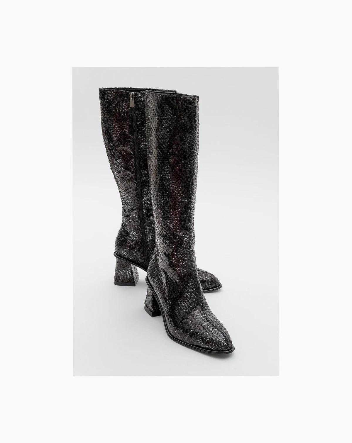 Elly Pattern Block Heel Boot (Women)