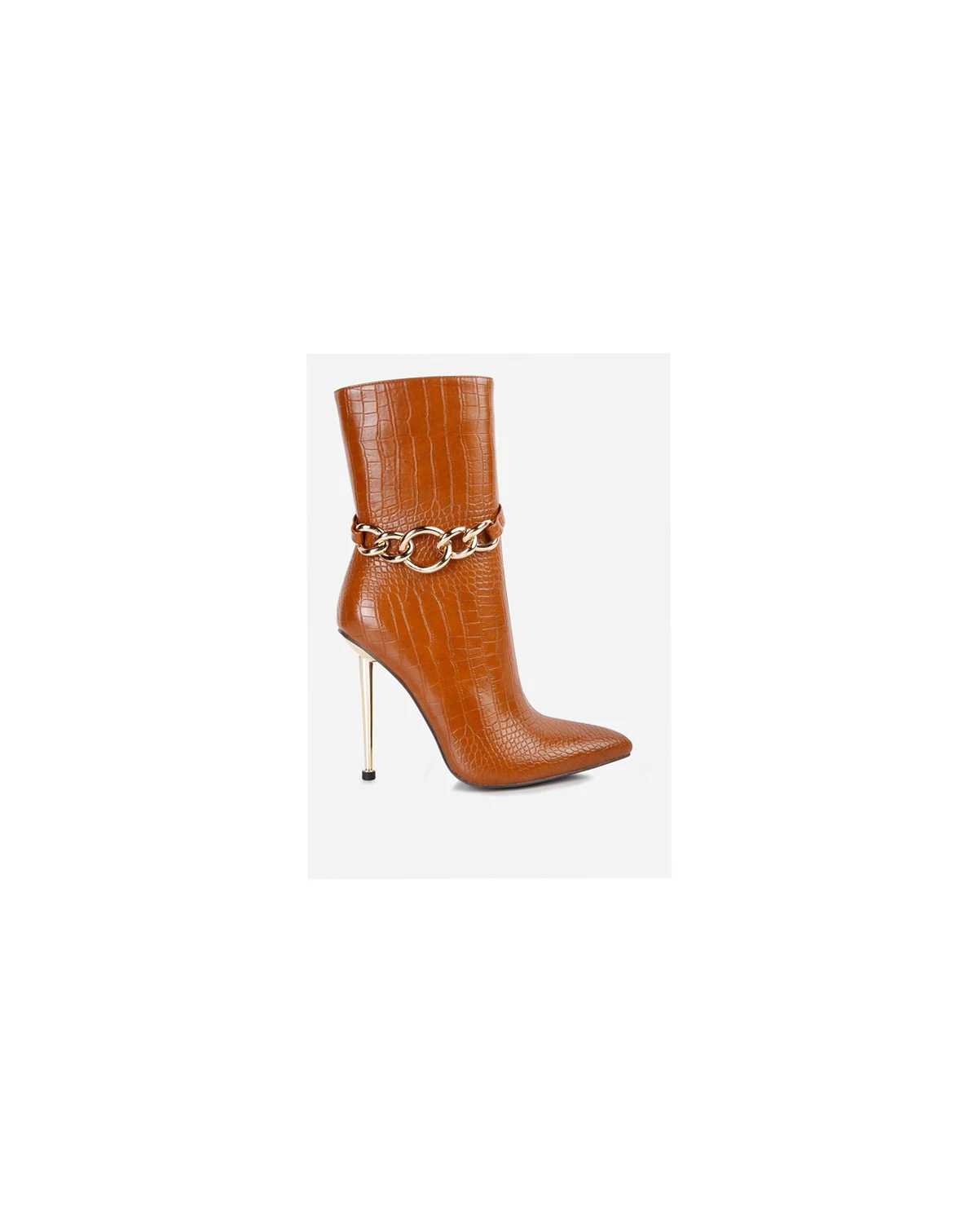 nicole croc patterned high heeled  boots